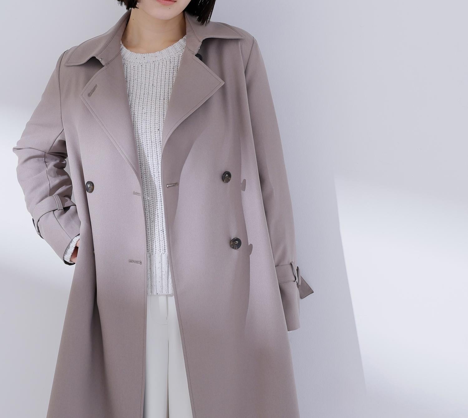 パウダーツイルトレンチコート ソフトモカ