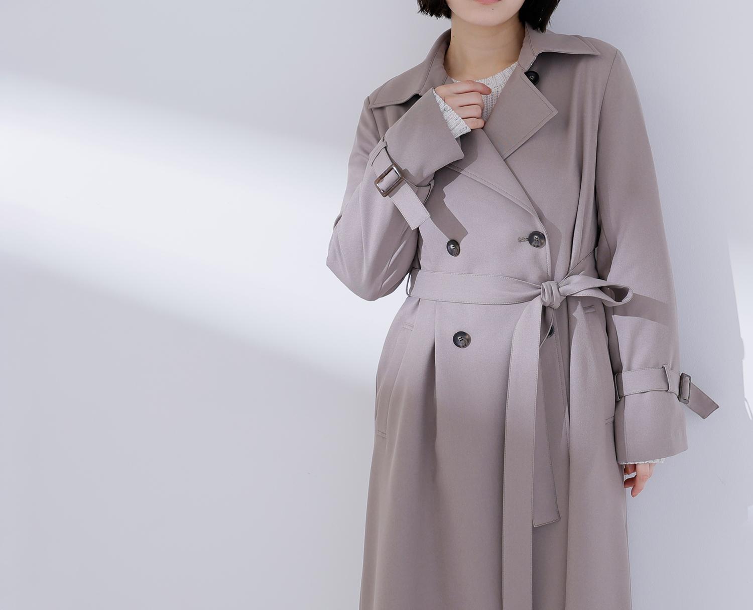 パウダーツイルトレンチコート ソフトモカ