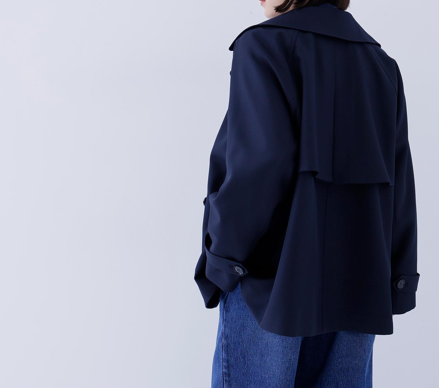 ハーフトレンチコート ネイビー