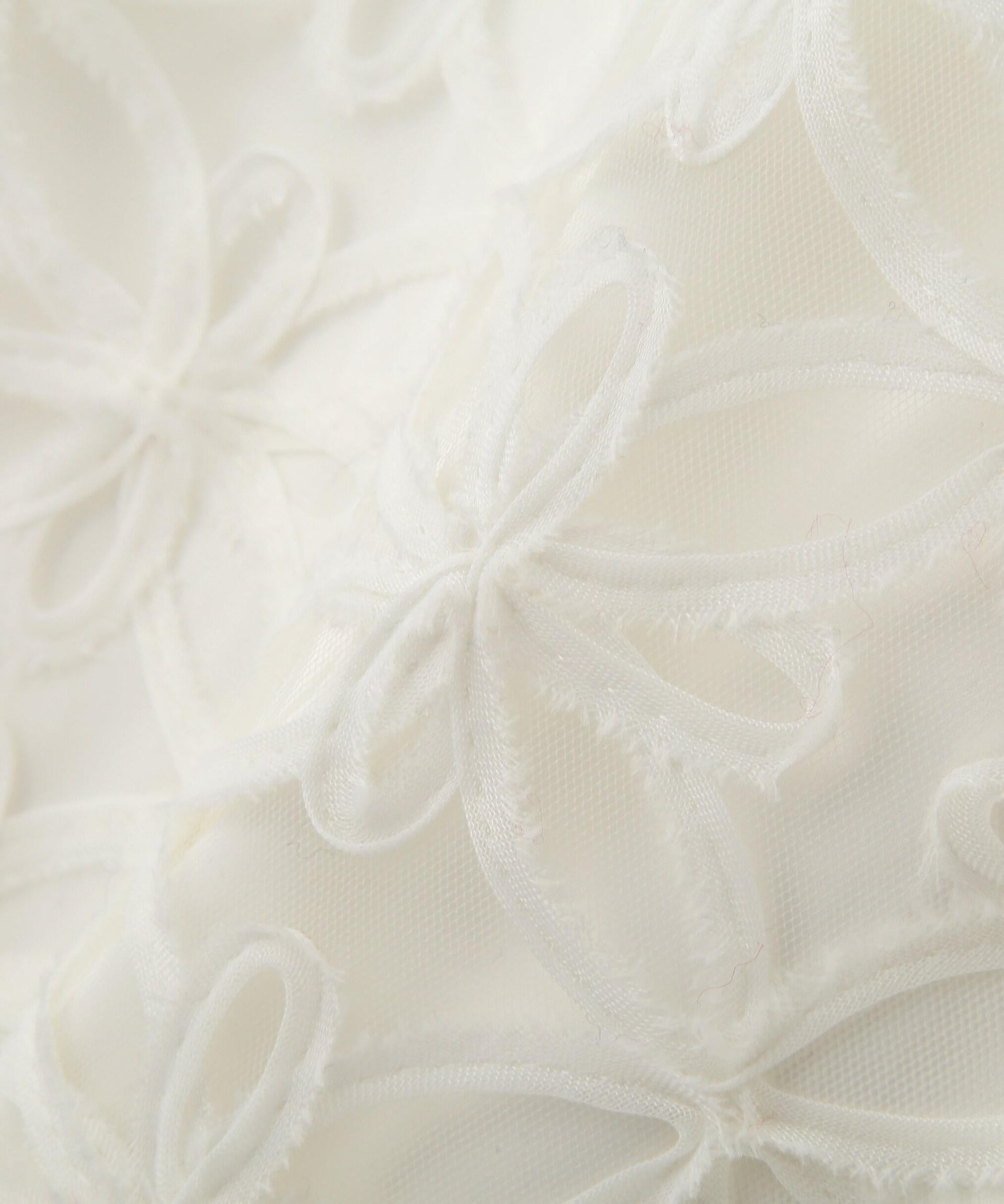 チュールフラワーシアーナロースカート オフホワイト