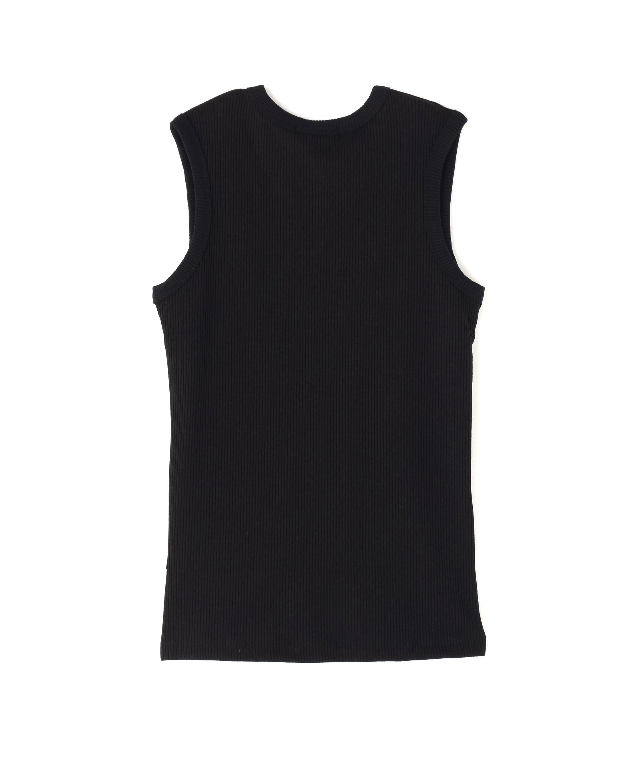 NOT4NERD/ノットフォーナード/4 SYMBOL RIBBED SLEEVELESS ブラック
