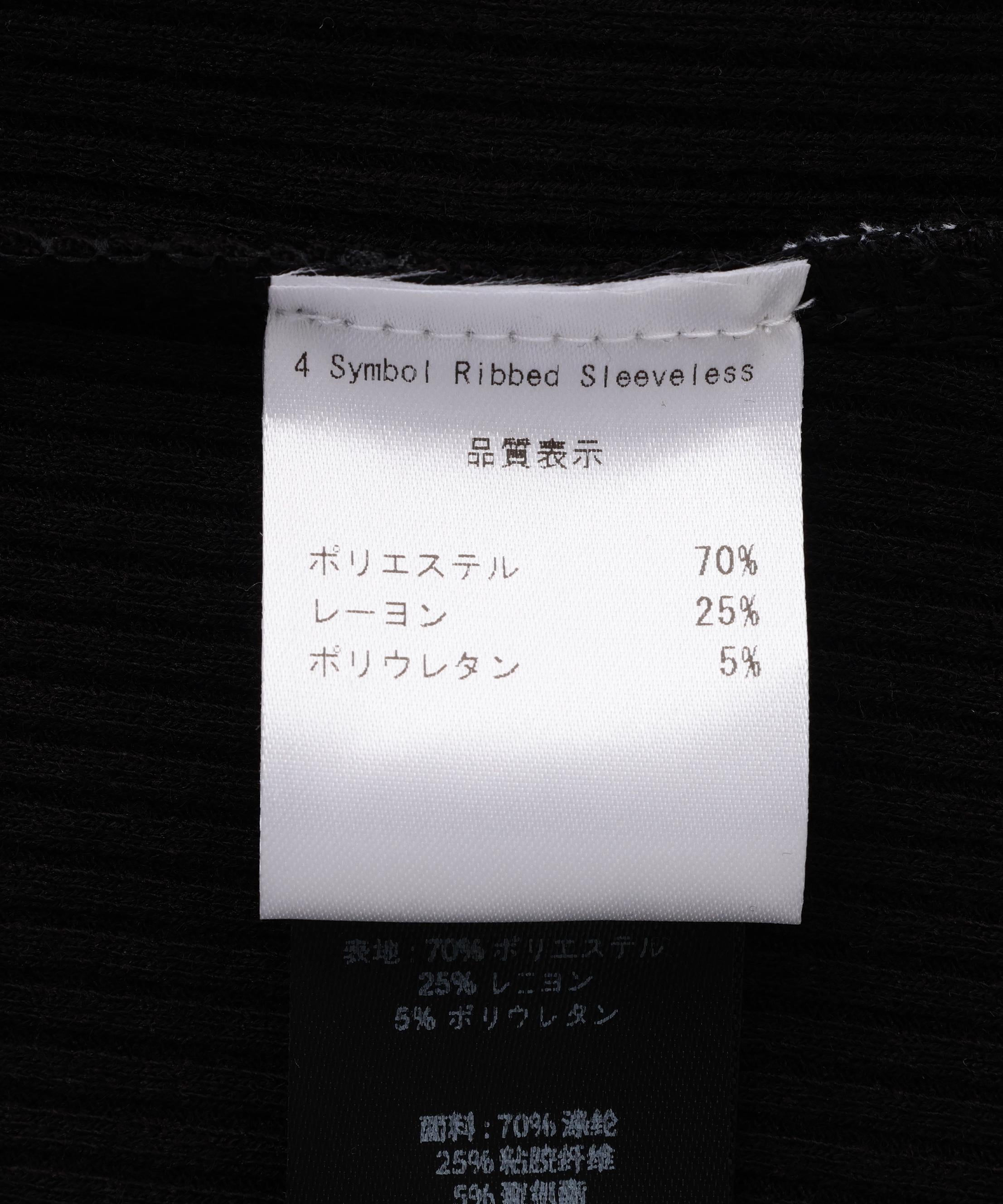 NOT4NERD/ノットフォーナード/4 SYMBOL RIBBED SLEEVELESS ブラック