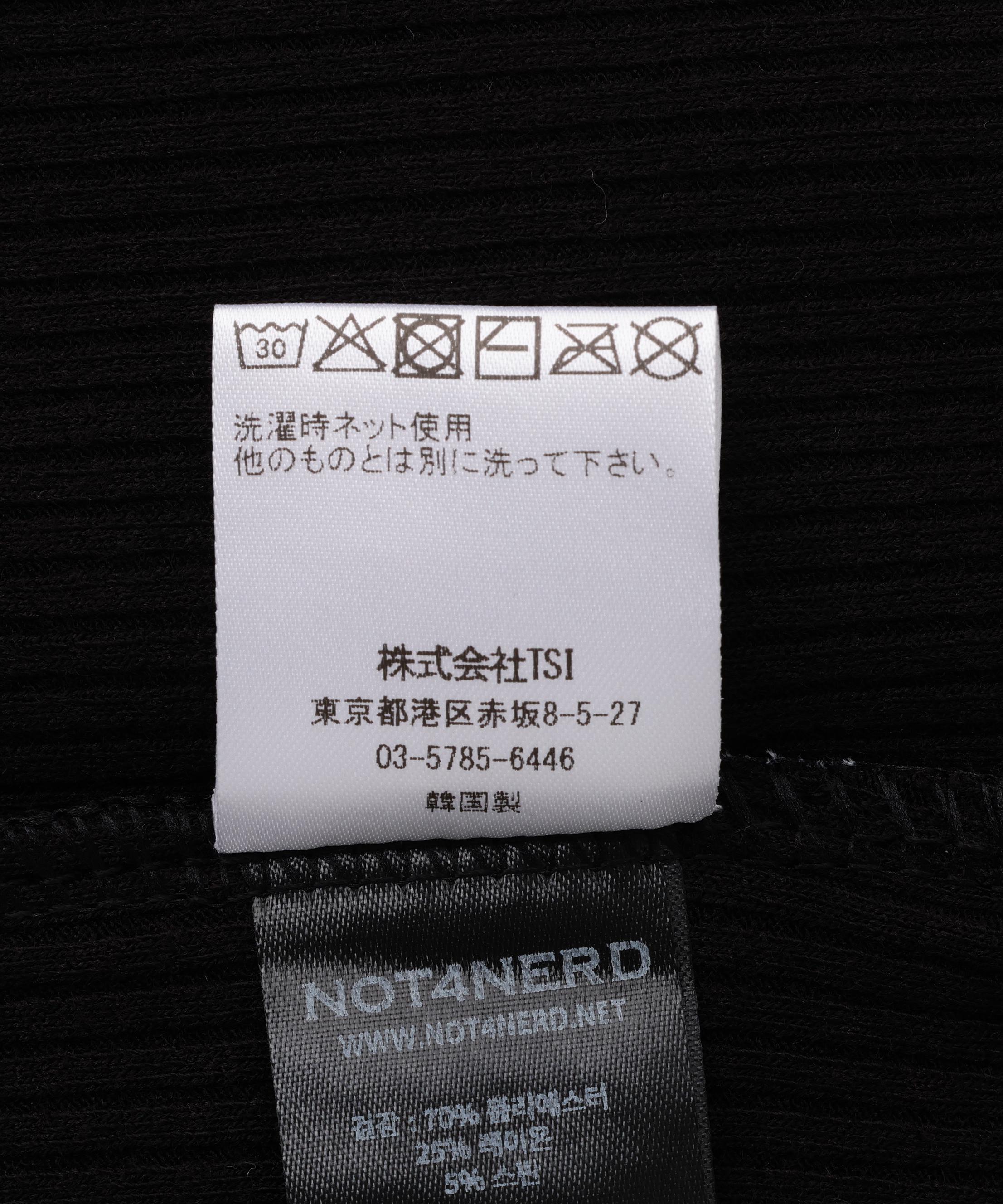 NOT4NERD/ノットフォーナード/4 SYMBOL RIBBED SLEEVELESS ブラック