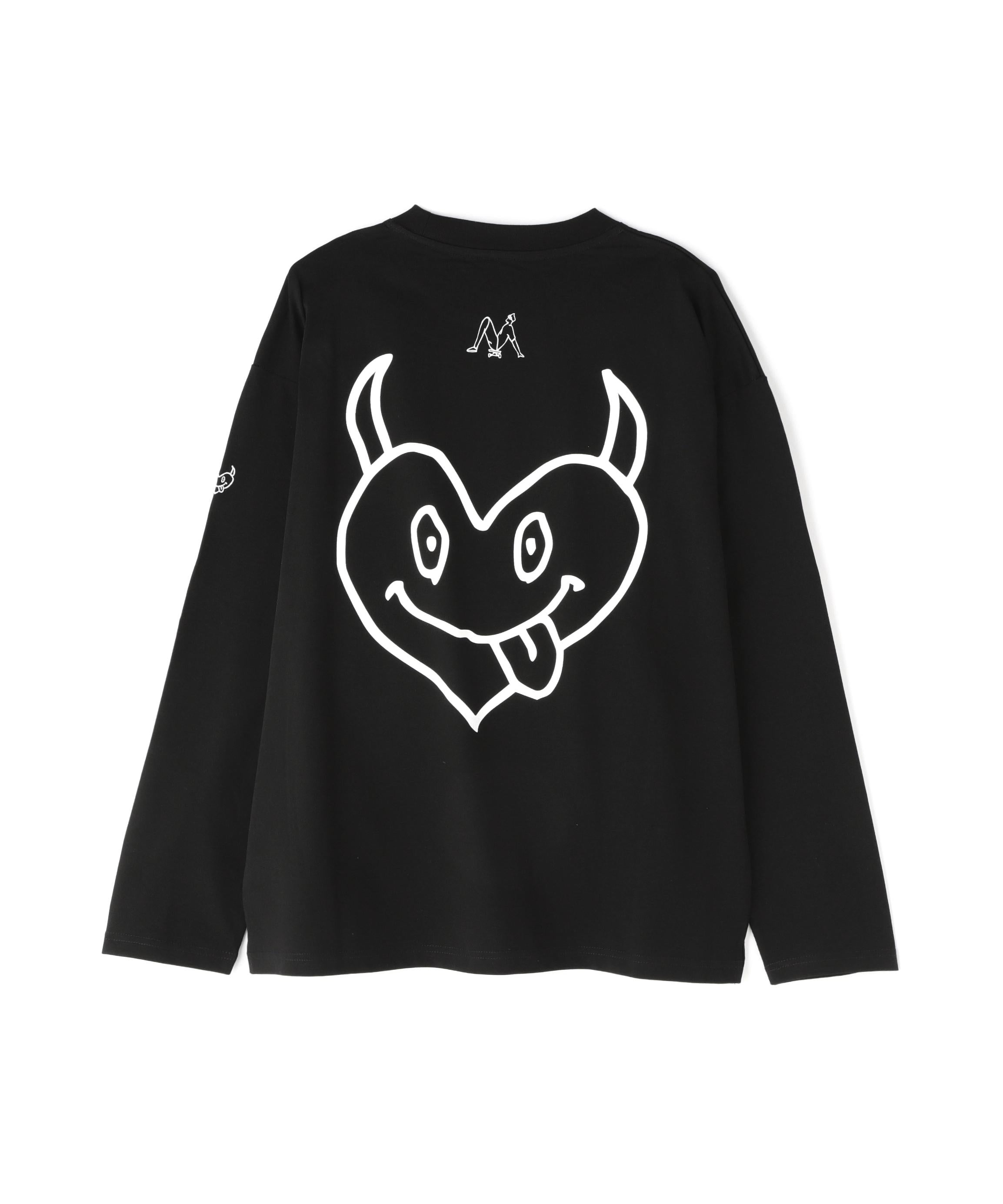 maxsix(マックスシックス)DOUBLE HERT L/S TEE ブラック