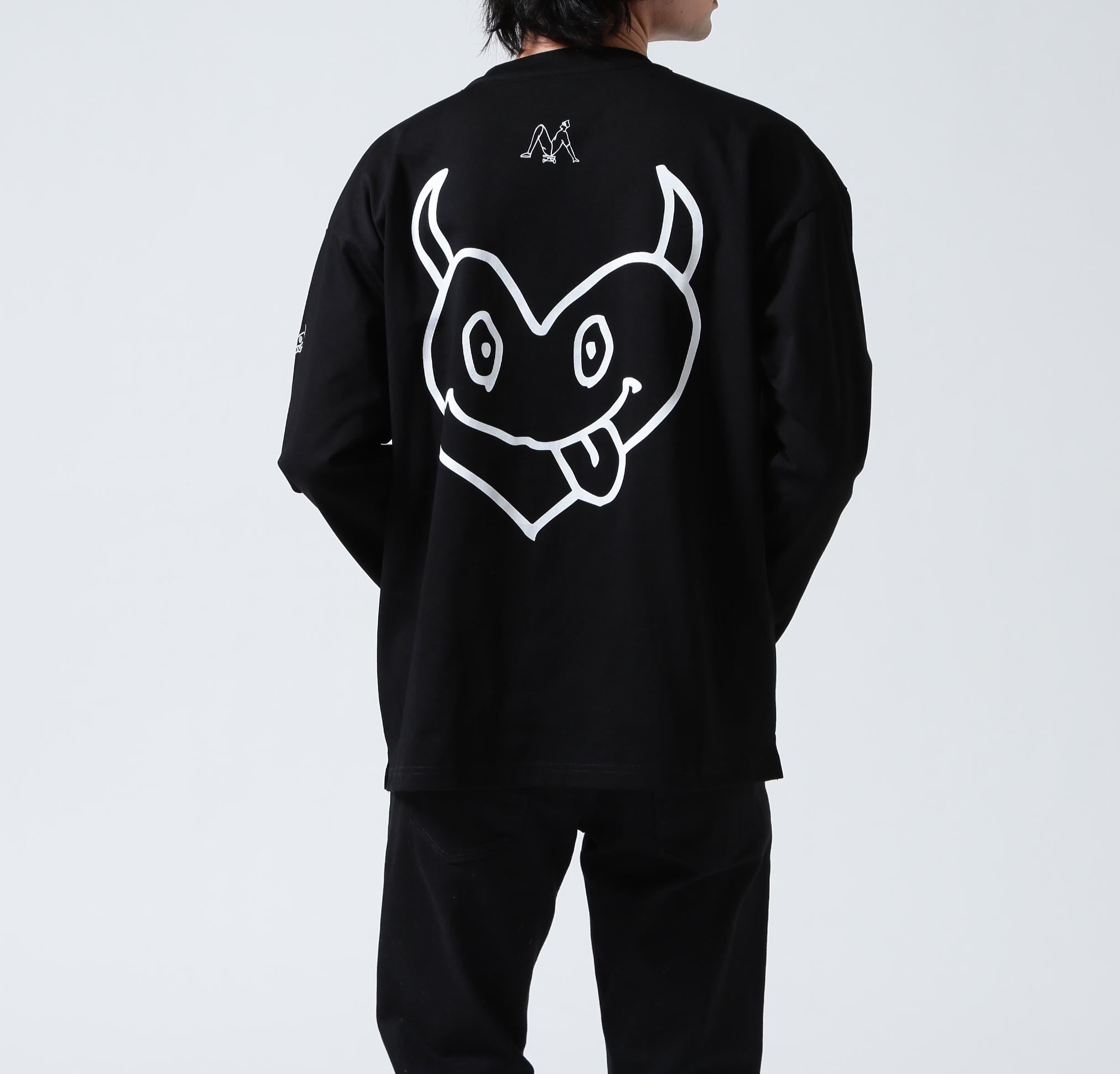 maxsix(マックスシックス)DOUBLE HERT L/S TEE ブラック