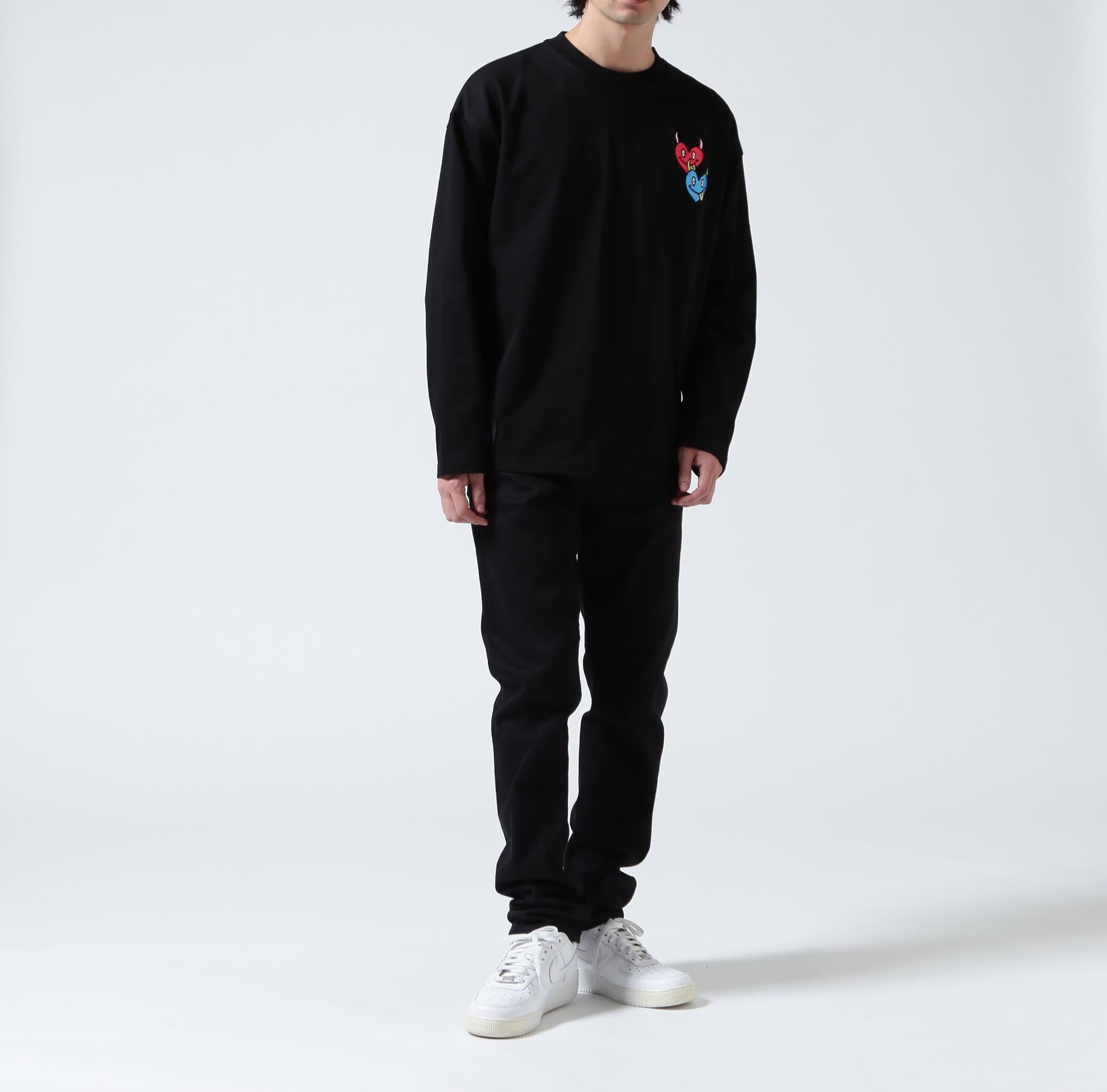 maxsix(マックスシックス)DOUBLE HERT L/S TEE ブラック