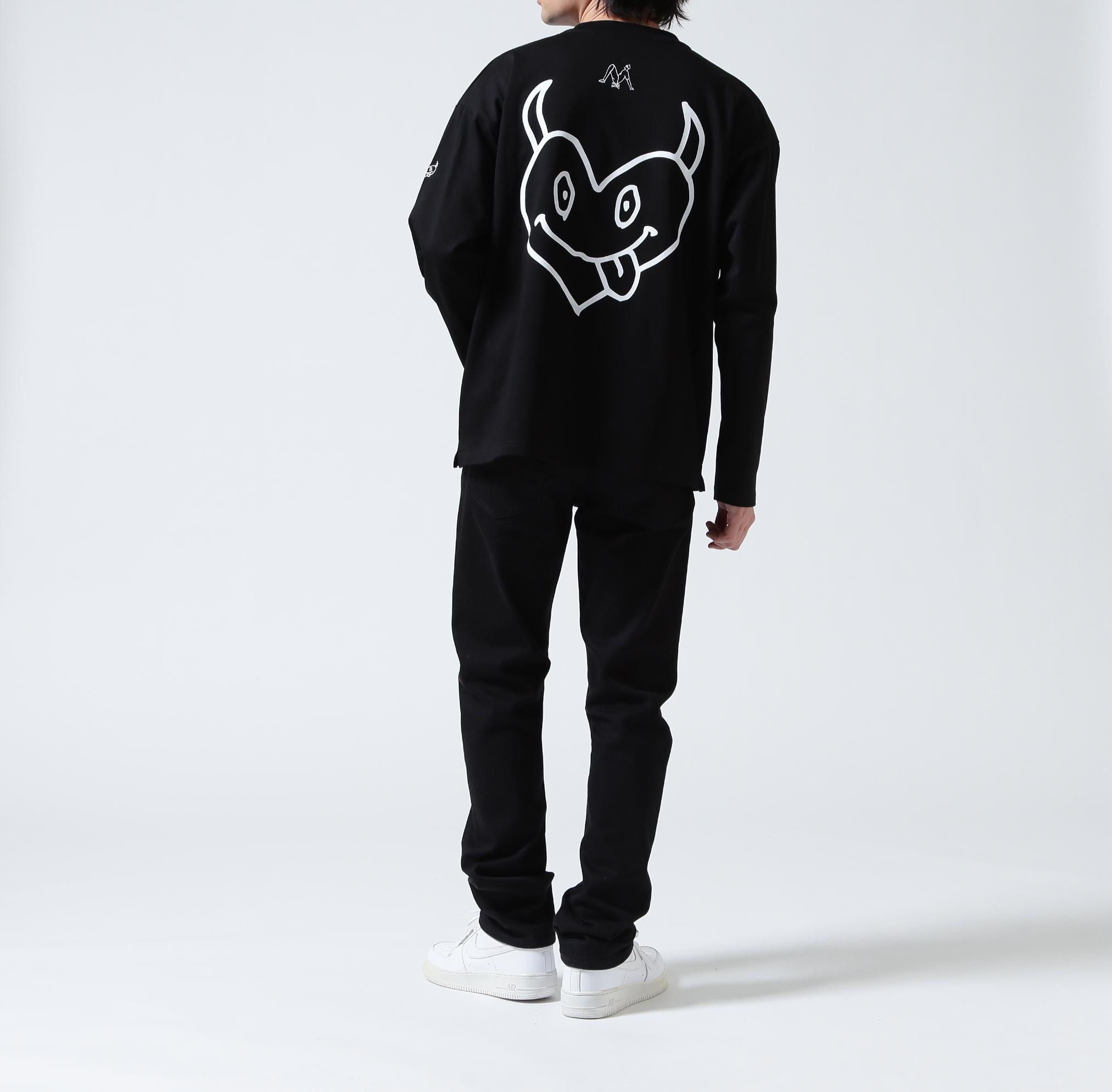 maxsix(マックスシックス)DOUBLE HERT L/S TEE ブラック