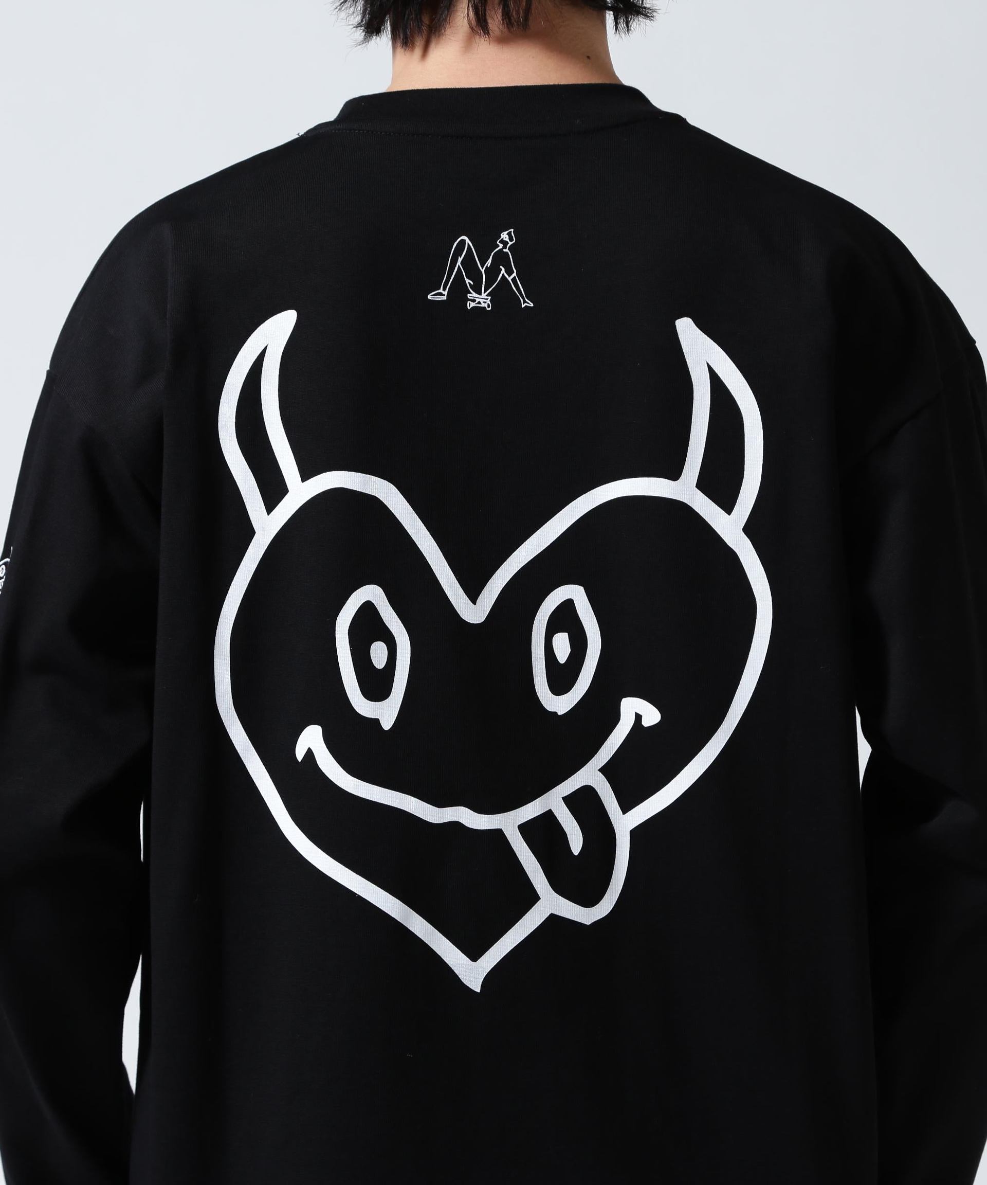 maxsix(マックスシックス)DOUBLE HERT L/S TEE ブラック