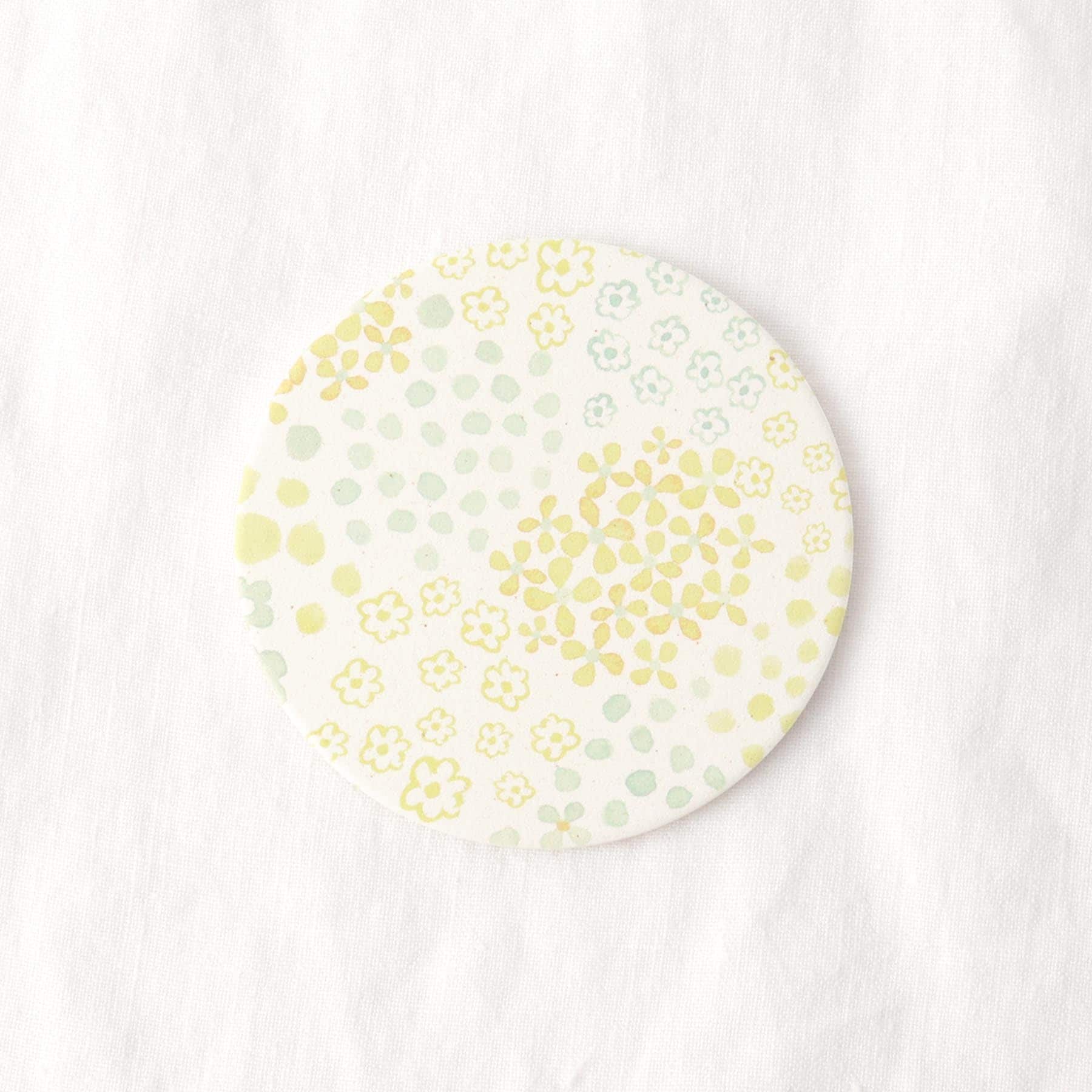 トゥーワントゥーキッチン ストア 212 KITCHEN STORE 陶器珪藻土コースター ステンドフラワー YE (その他) その他