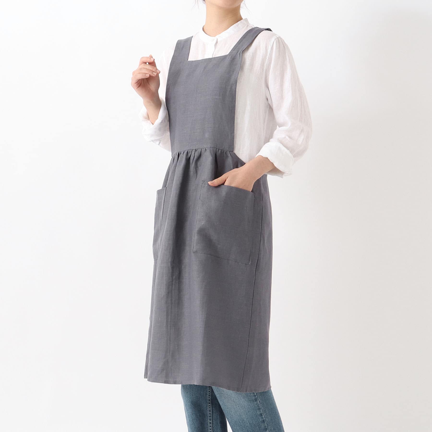 二一二廚房商店 212 KITCHEN STORE 亞麻肩背一件式 Pron 灰色