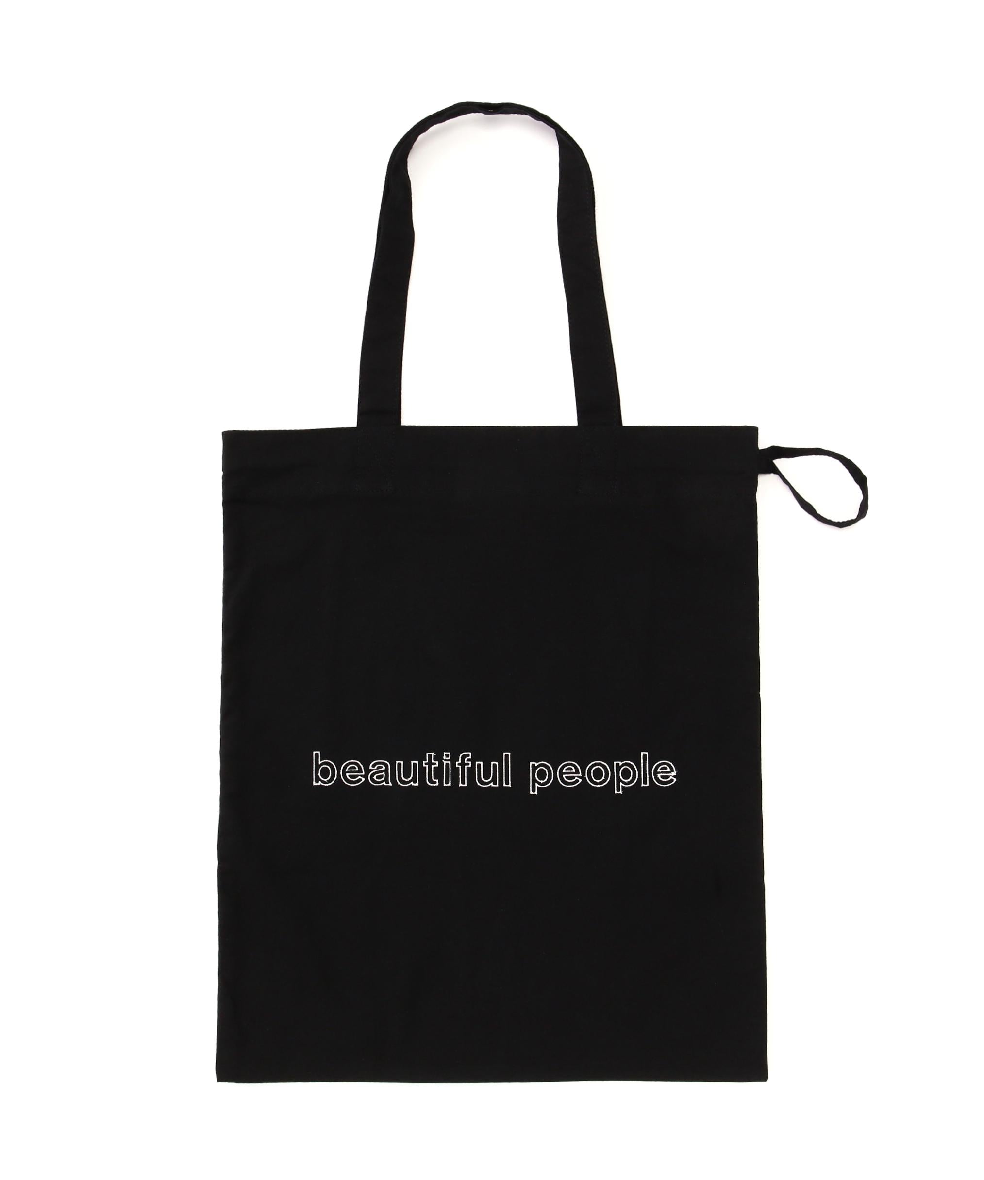 eautiful people/ビューティフルピープル/contou logo gatheing tote ag ブラック
