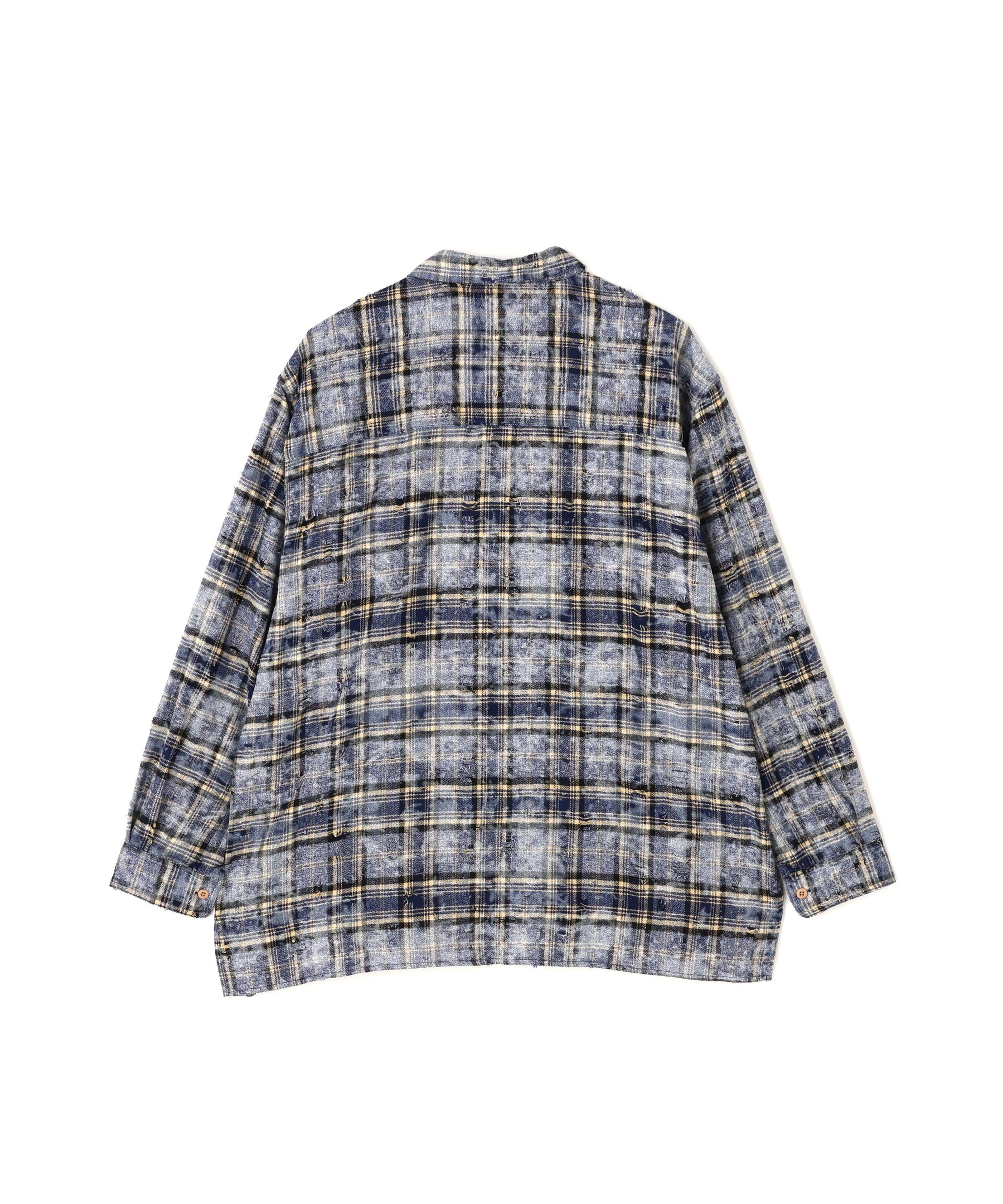 DankeSchon/ダンケシェーン/DAMAGE WORK SHIRTS ネイビー