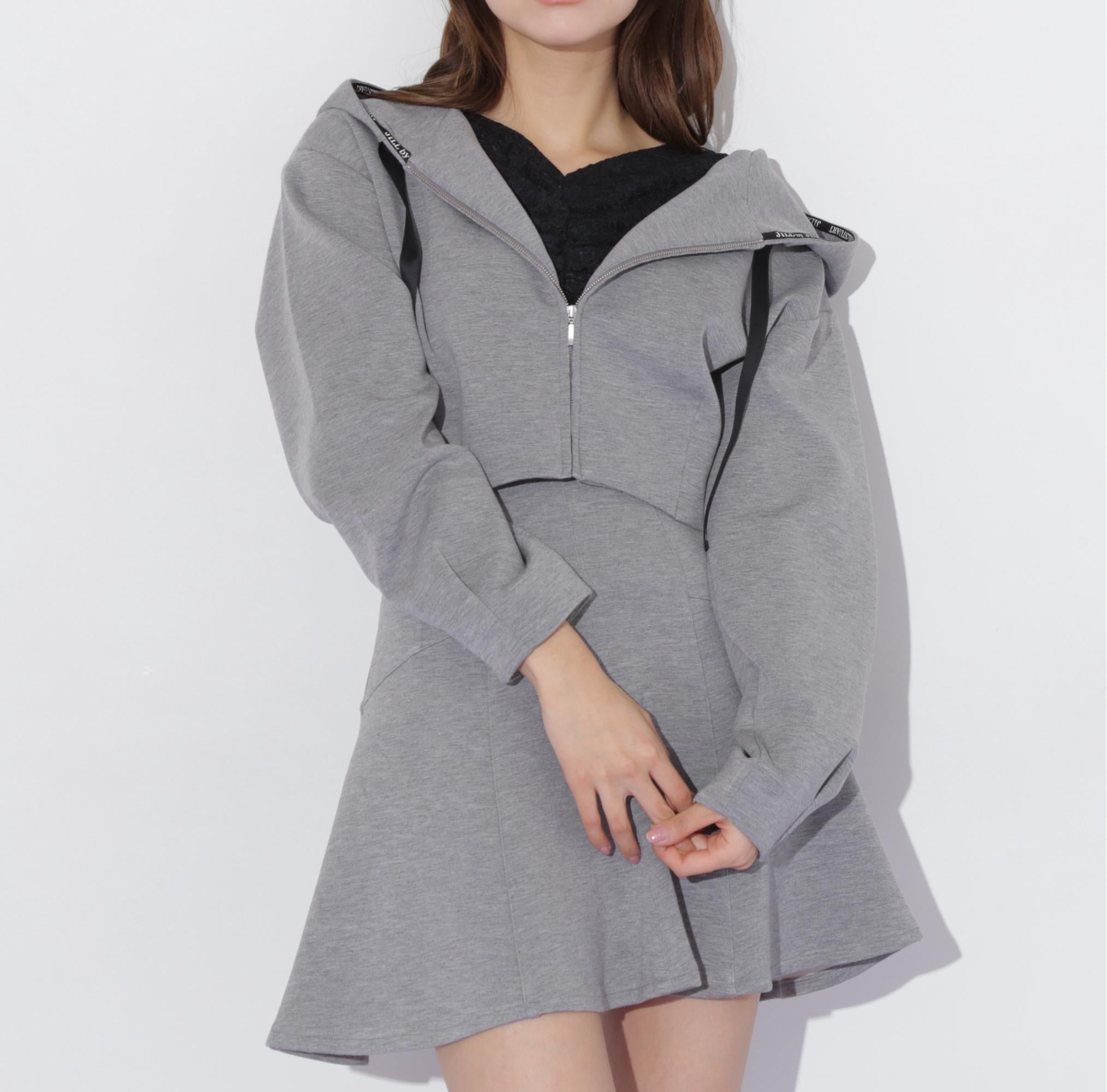 ダイバー素材インナーパンツ付スカート グレー