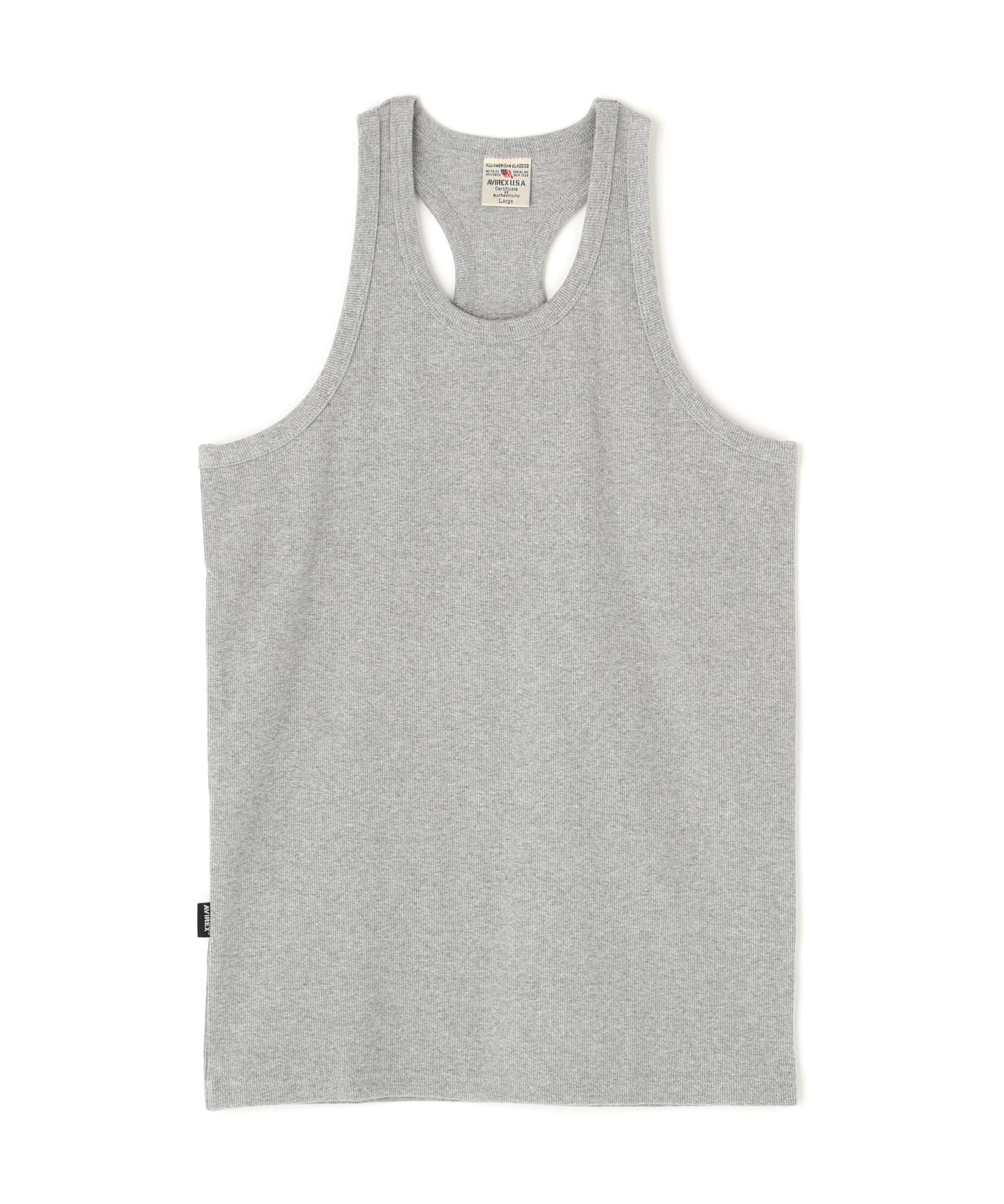 《DAILY/デイリー》RIB TANK TOP BACK CROSS/リブ タンクトップ バッククロス デイリーウェア グレー