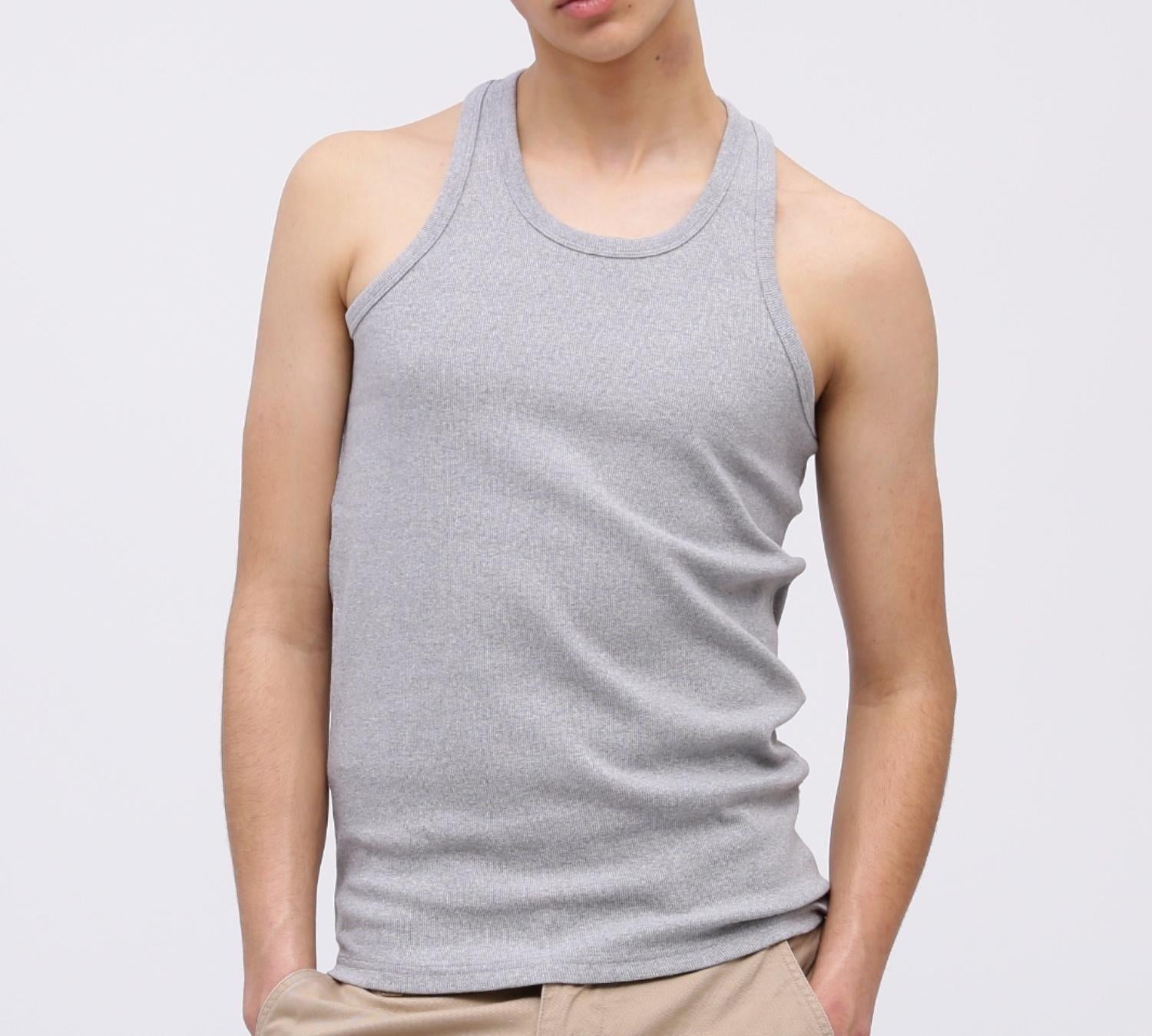 《DAILY/デイリー》RIB TANK TOP BACK CROSS/リブ タンクトップ バッククロス デイリーウェア グレー