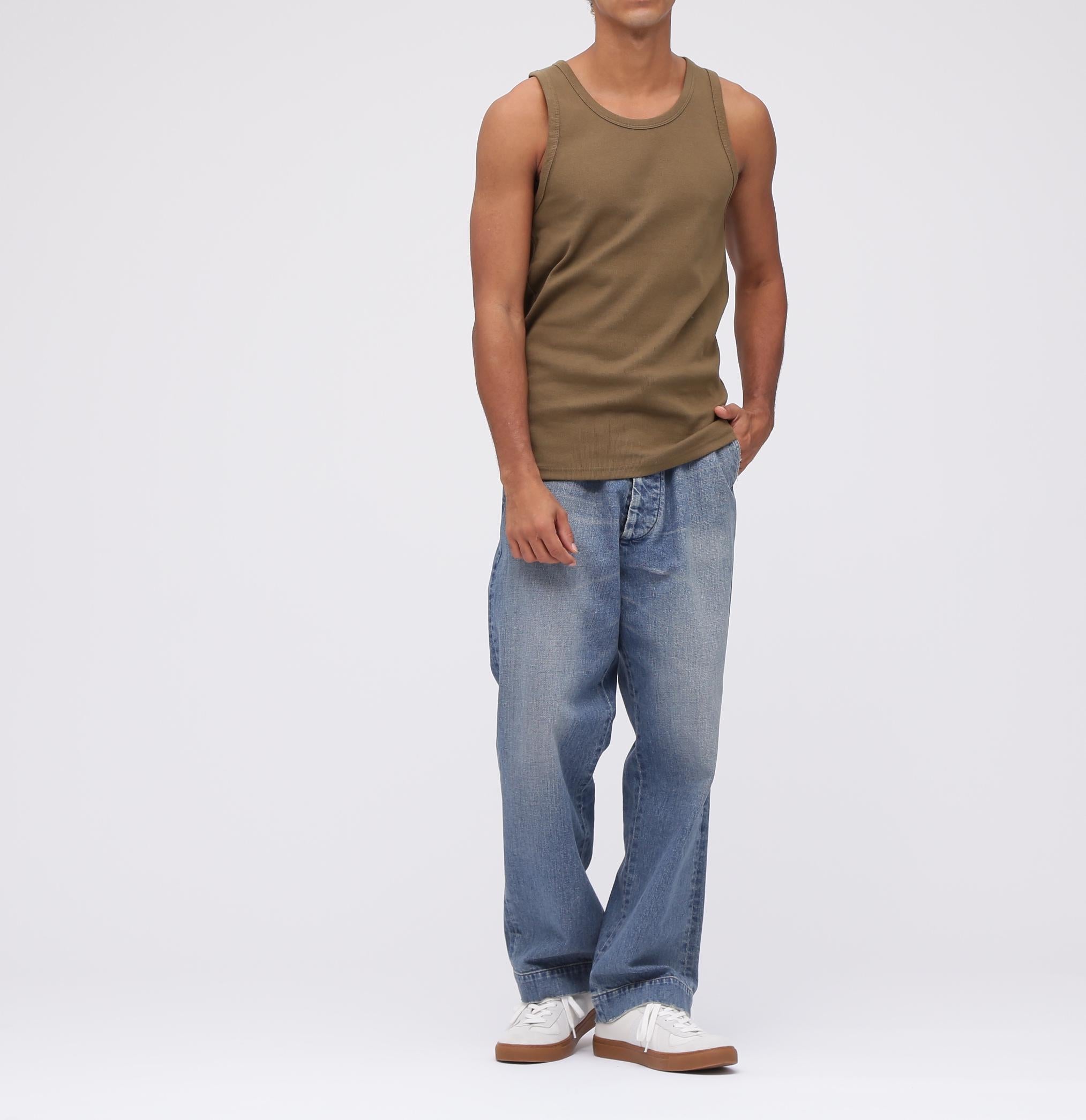 《DAILY/デイリー》RIB TANK TOP/リブ タンクトップ デイリーウェア オリーブ