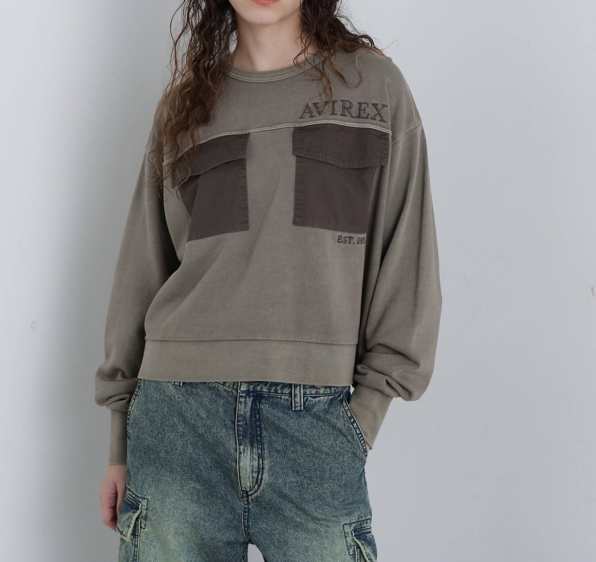 DOURLE POCKET SWEAT/ダブルポケットスウェット モカ