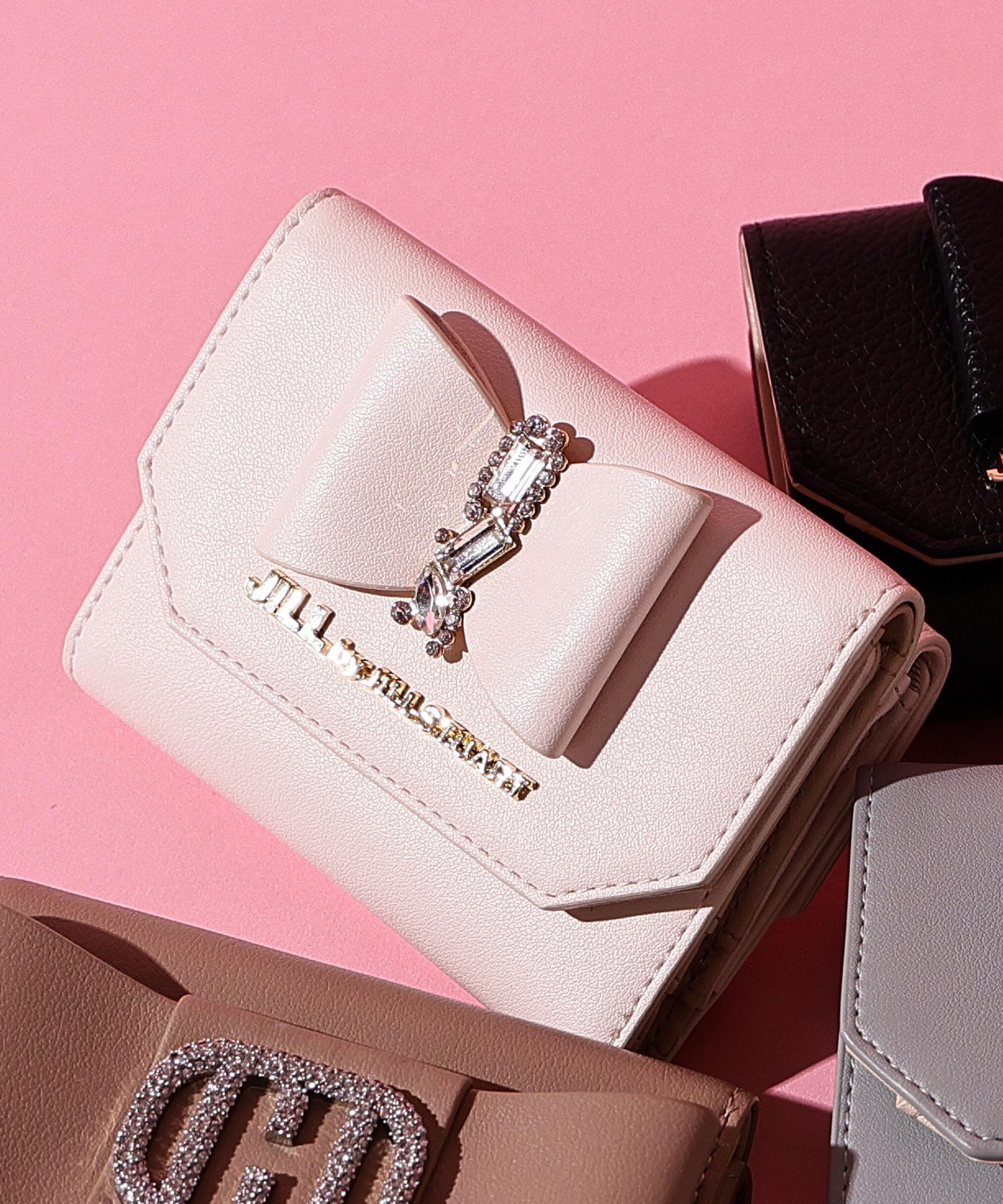 リボンビジューウォレットミニ財布 アイボリー2