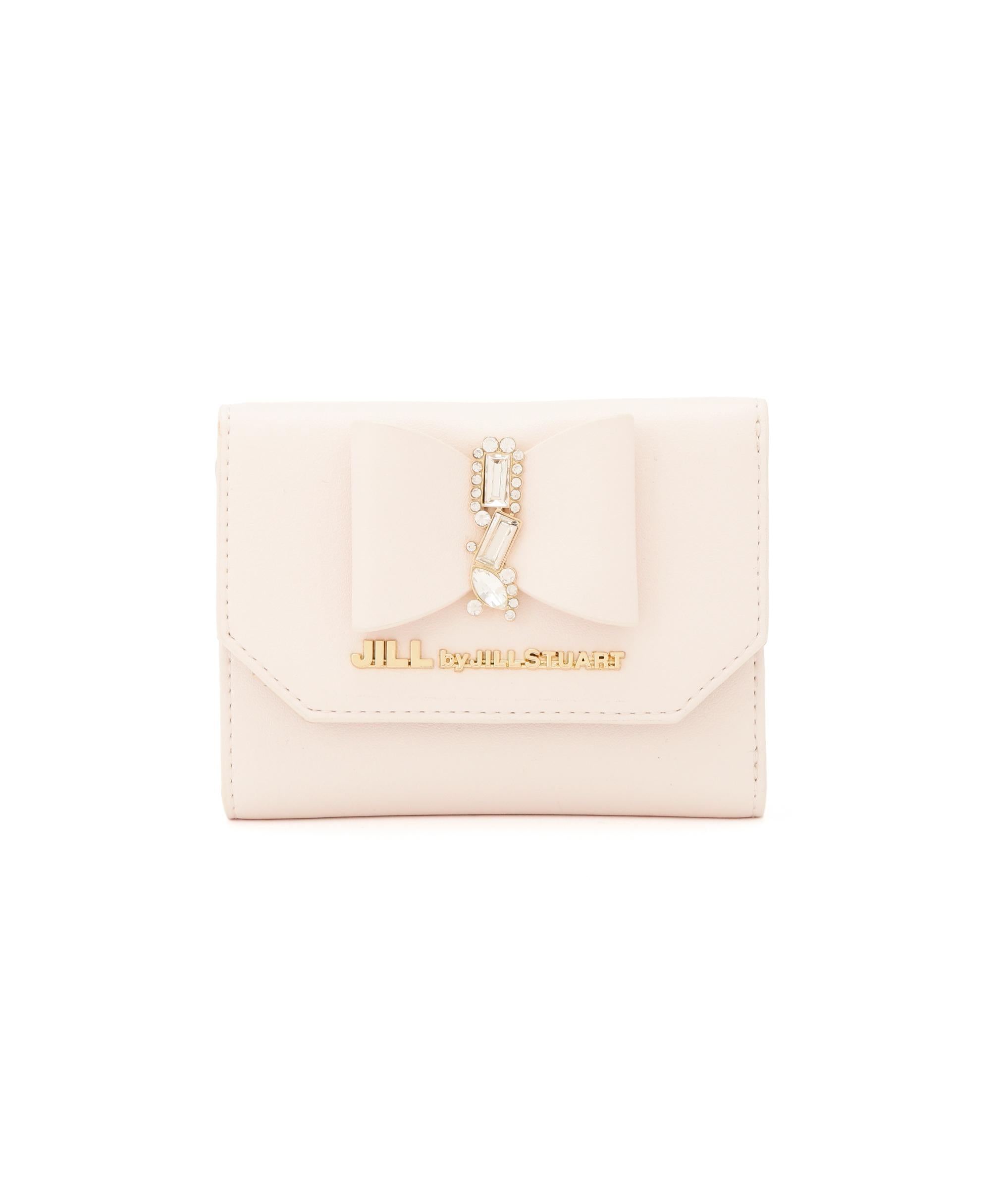 リボンビジューウォレットミニ財布 アイボリー2