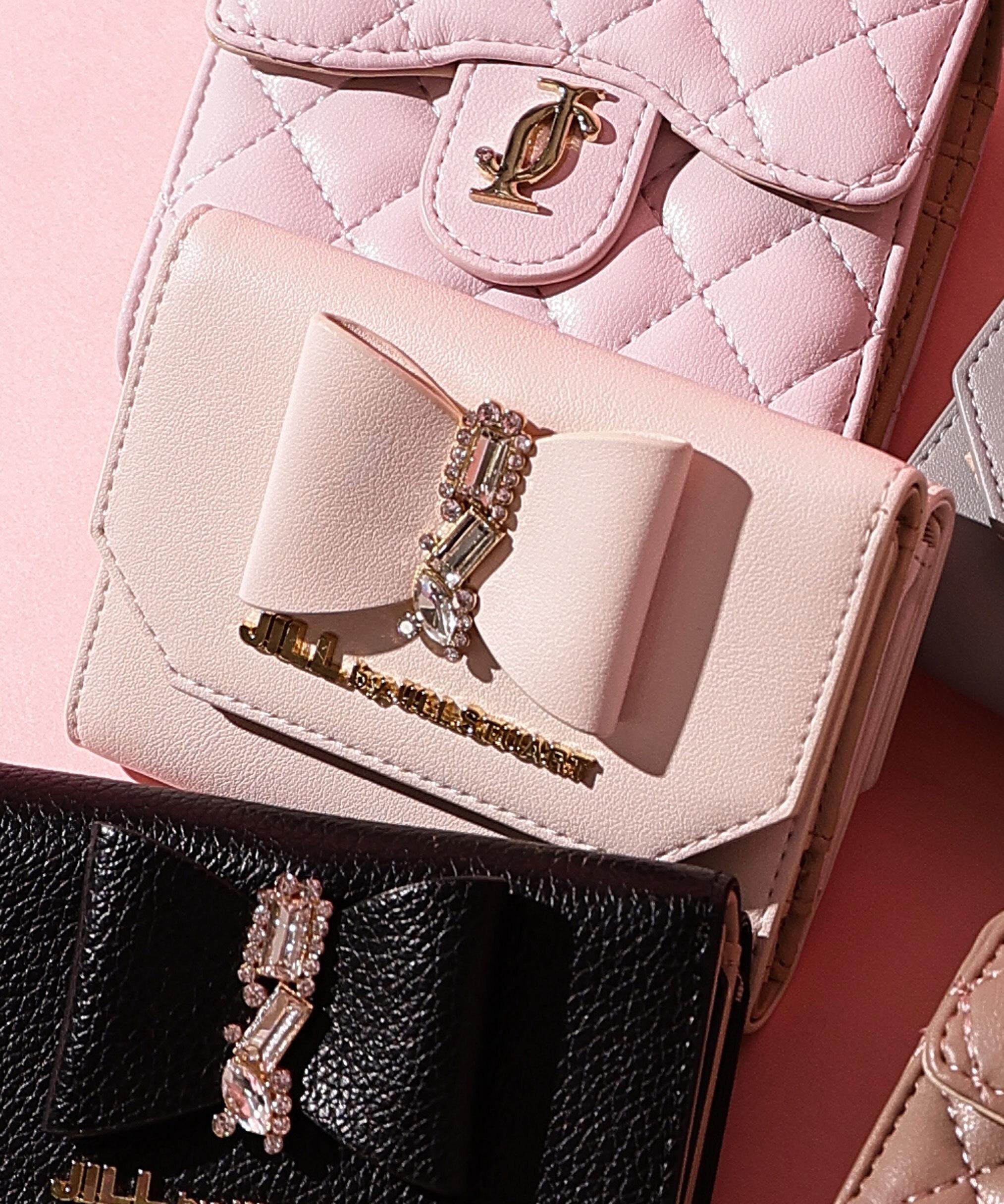 リボンビジューウォレットミニ財布 アイボリー2