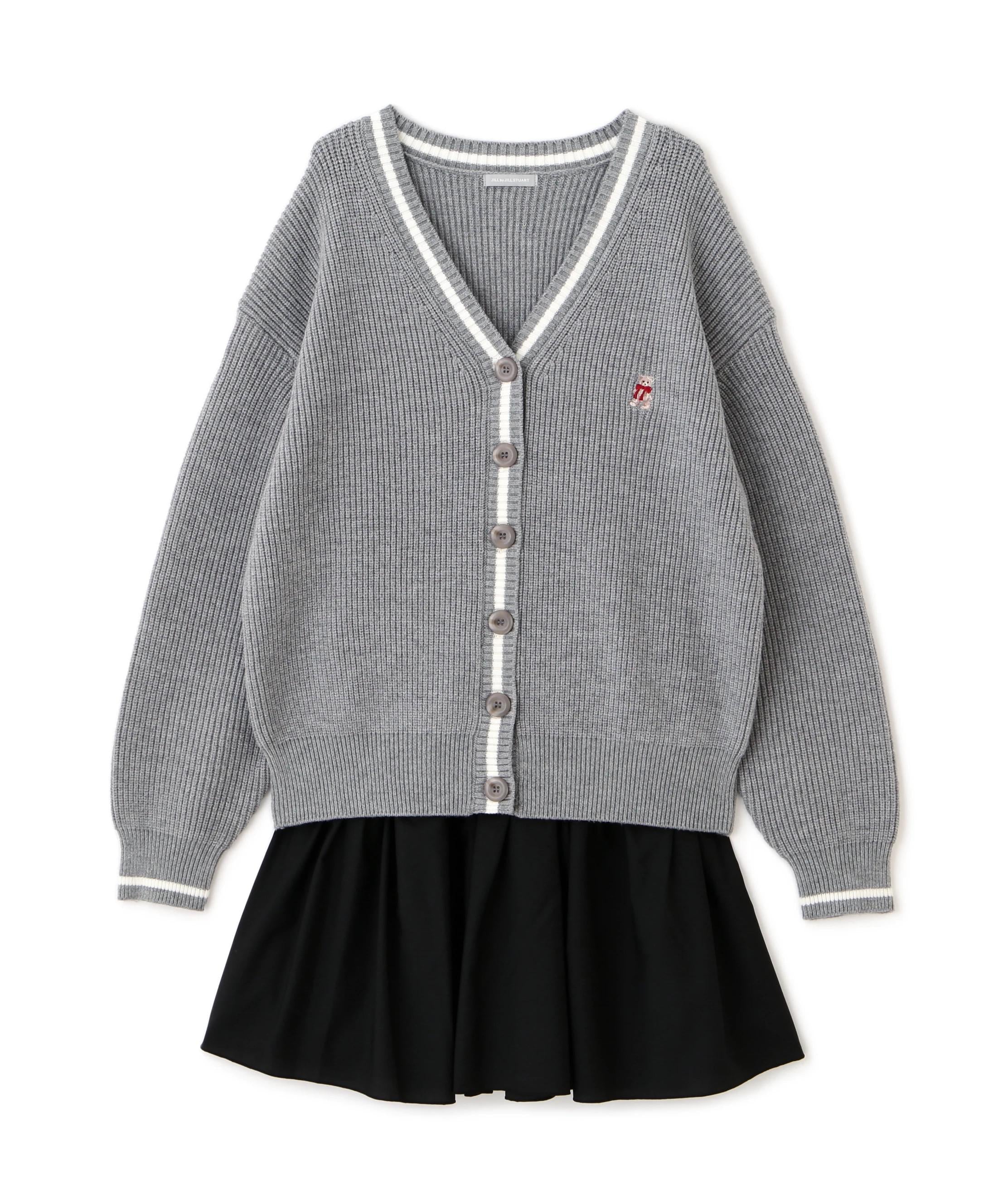 <BEARシリーズ>カーディガンセットアップ グレー