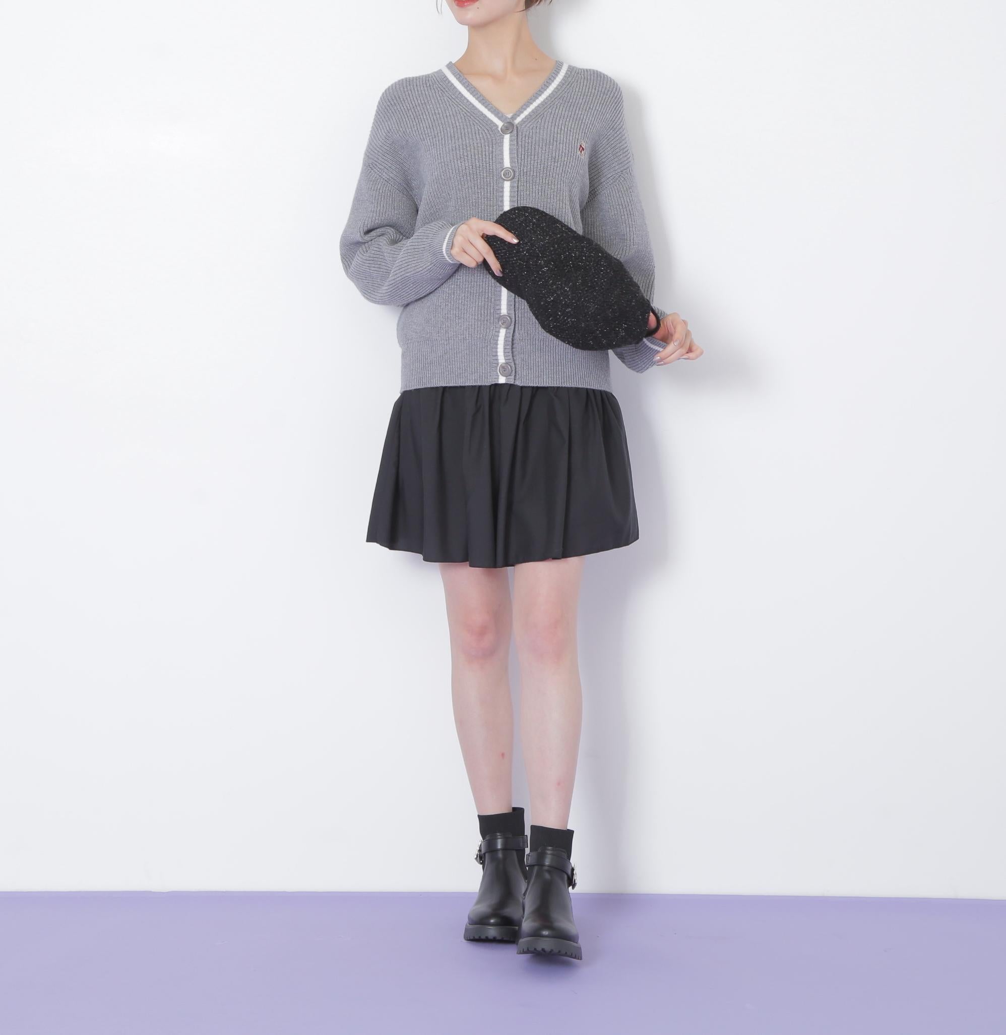 <BEARシリーズ>カーディガンセットアップ グレー