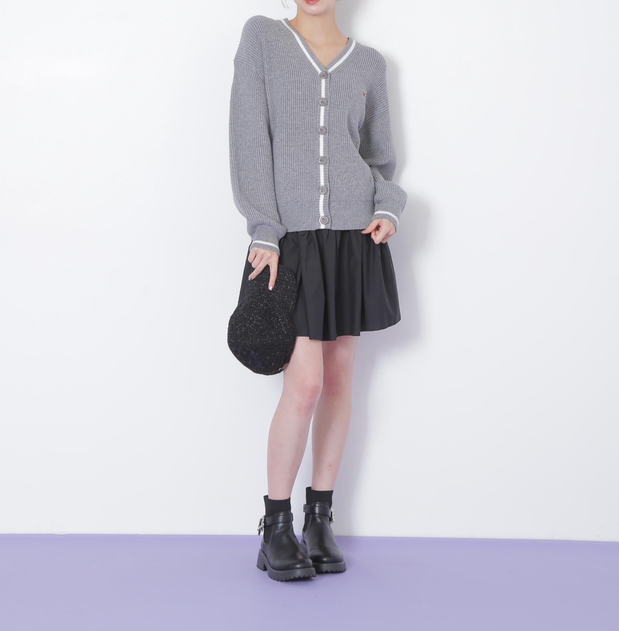 <BEARシリーズ>カーディガンセットアップ グレー