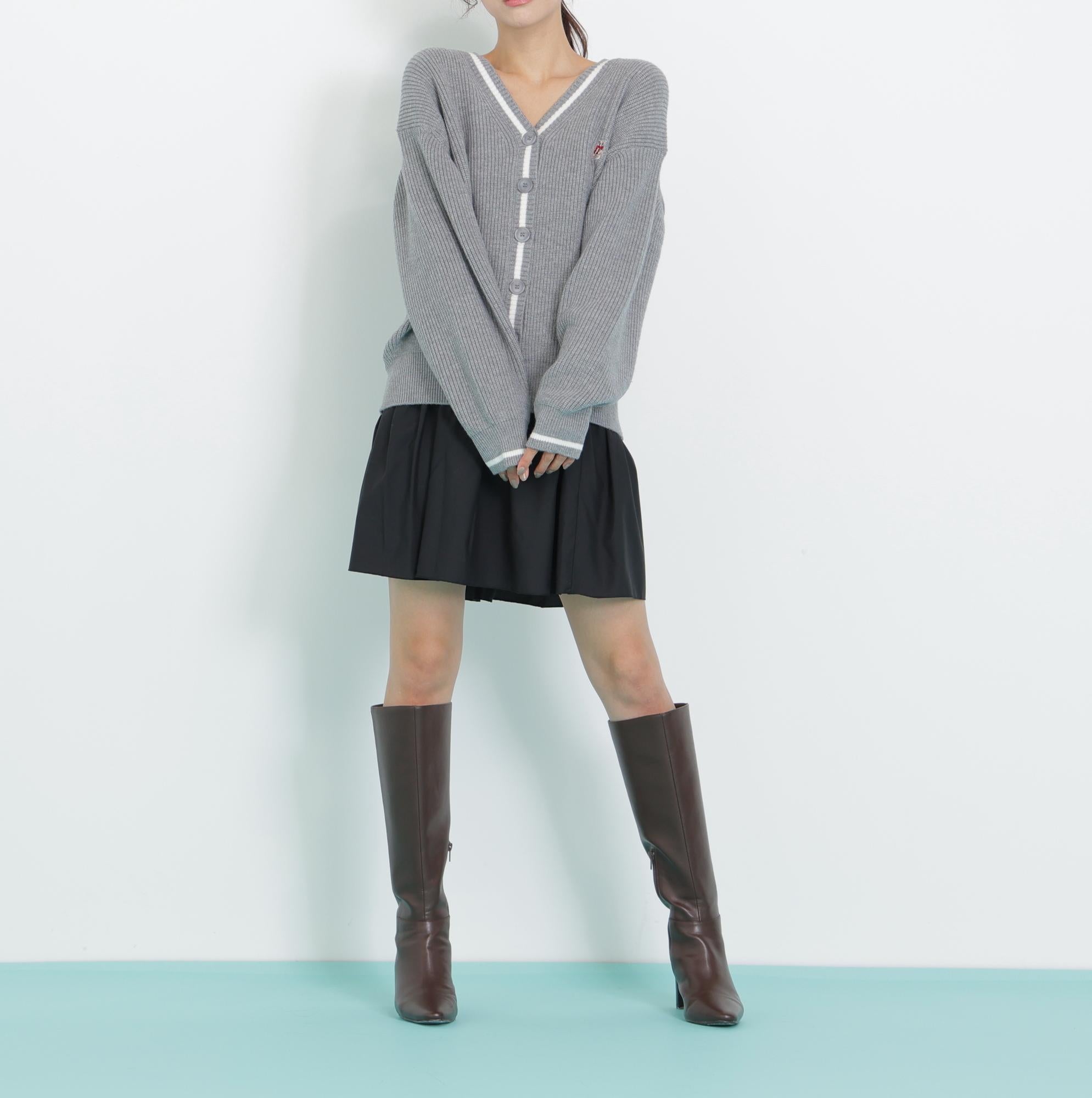 <BEARシリーズ>カーディガンセットアップ グレー