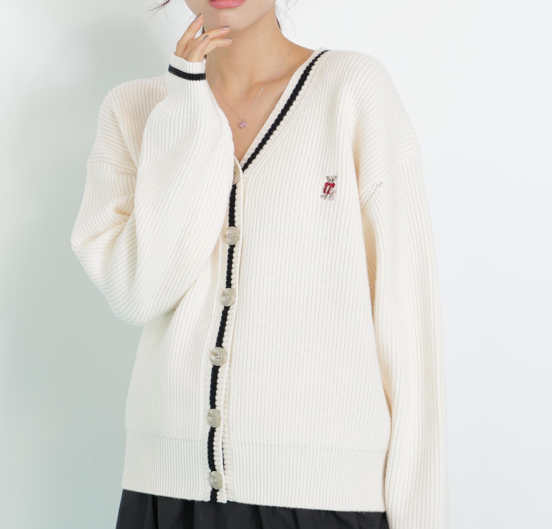 <BEARシリーズ>カーディガンセットアップ エクリュ