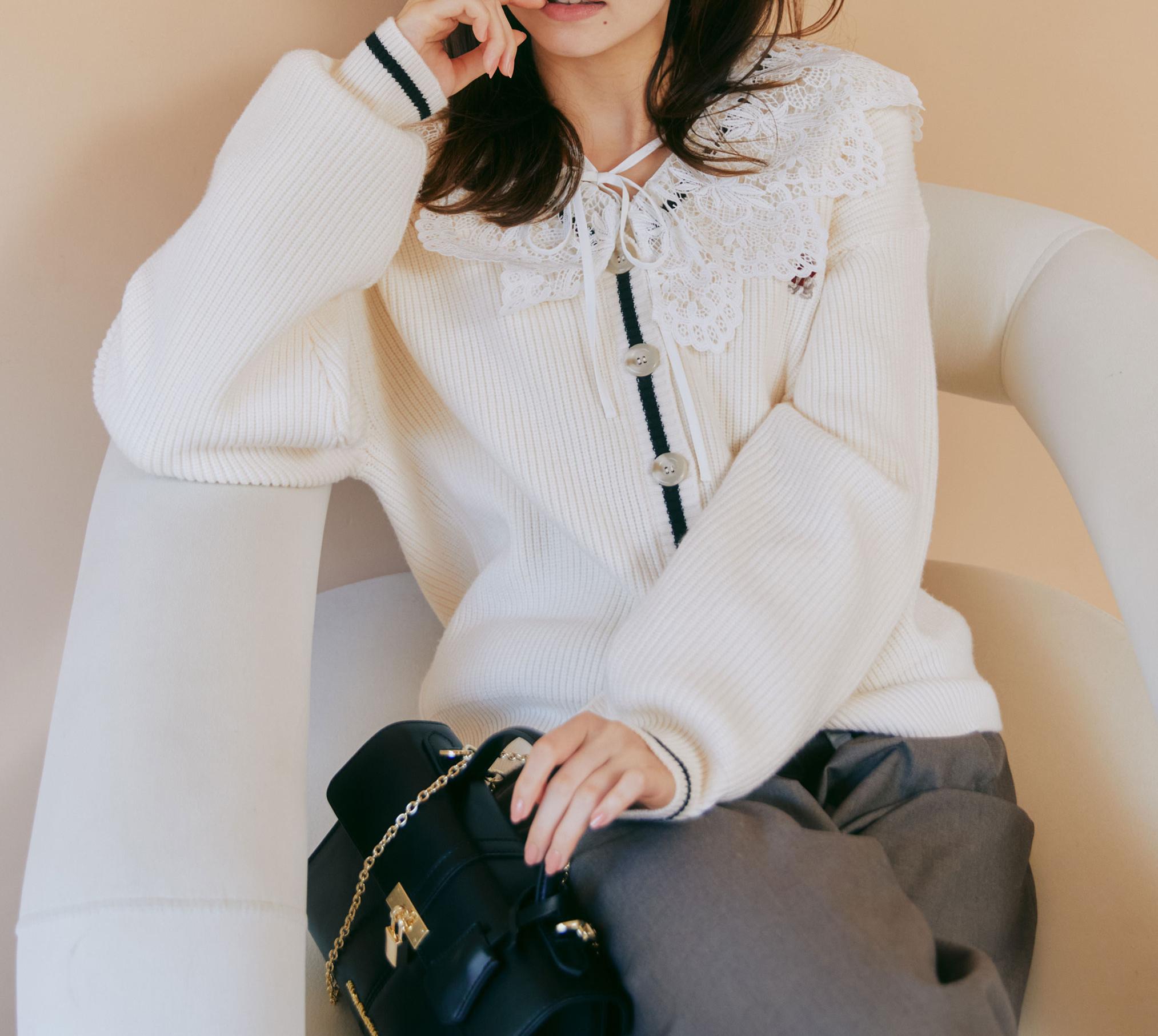 <BEARシリーズ>カーディガンセットアップ エクリュ