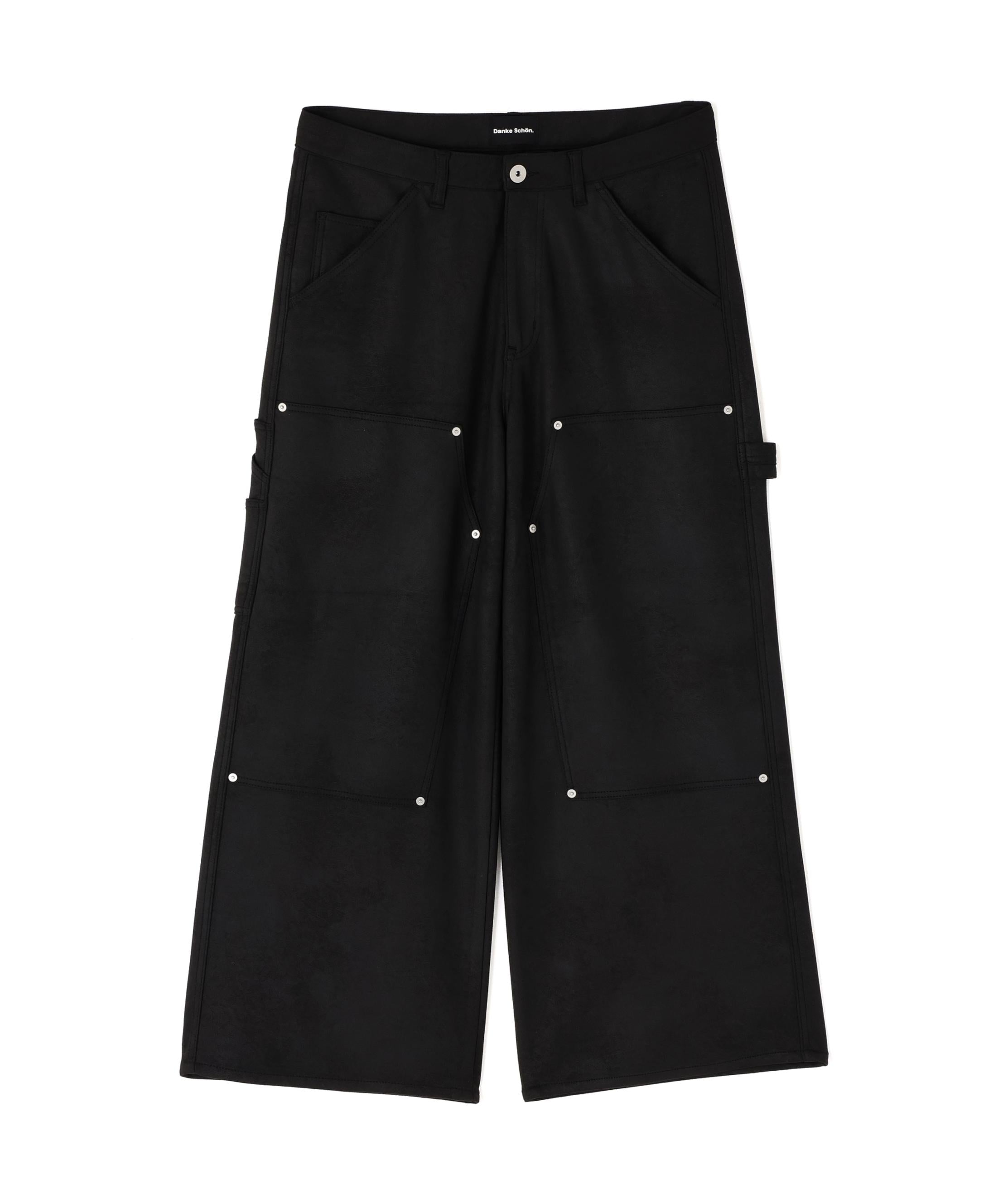 DankeSchon/ダンケシェーン/ECOSUEDO W-KNEE PANTS ブラック