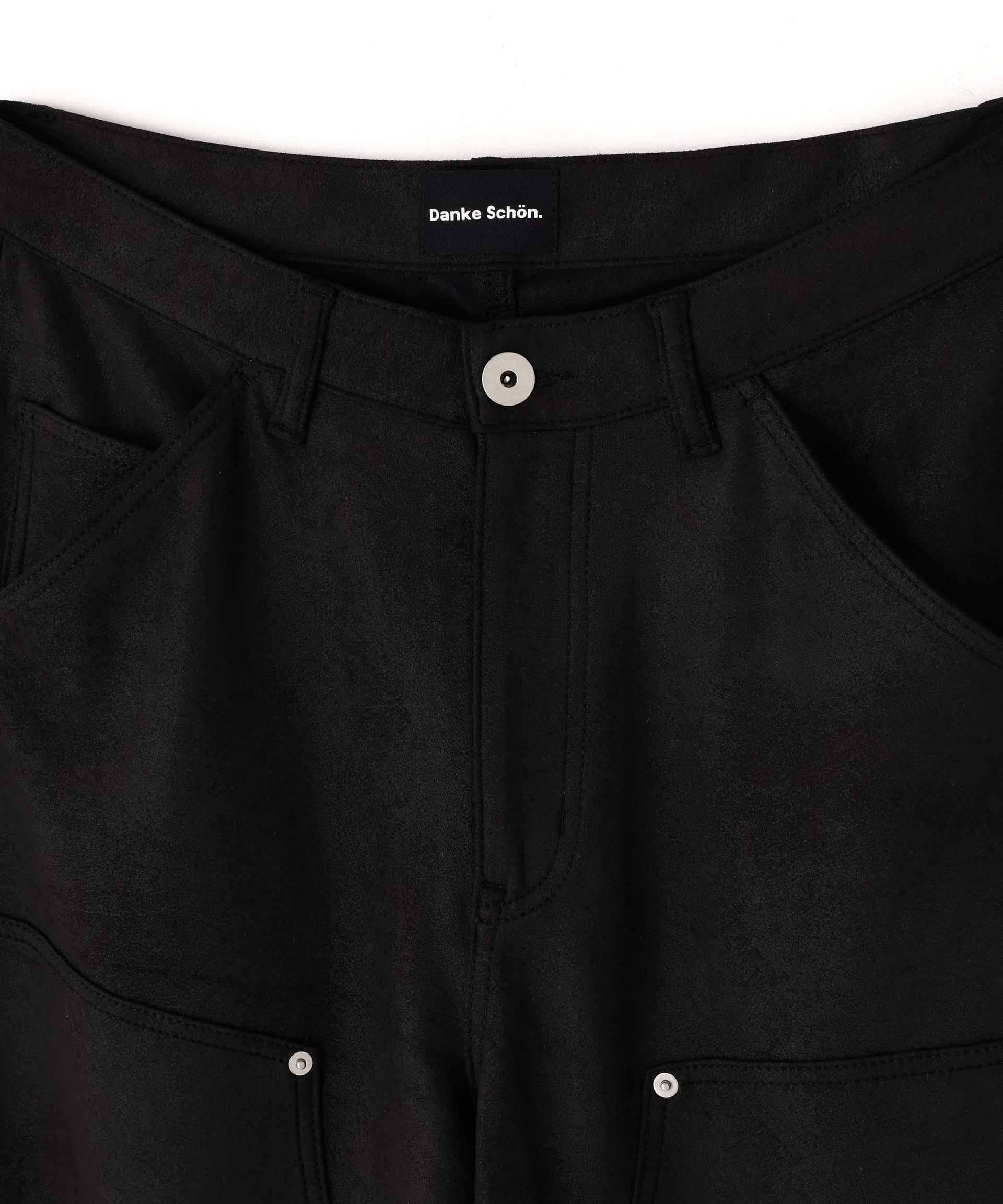 DankeSchon/ダンケシェーン/ECOSUEDO W-KNEE PANTS ブラック