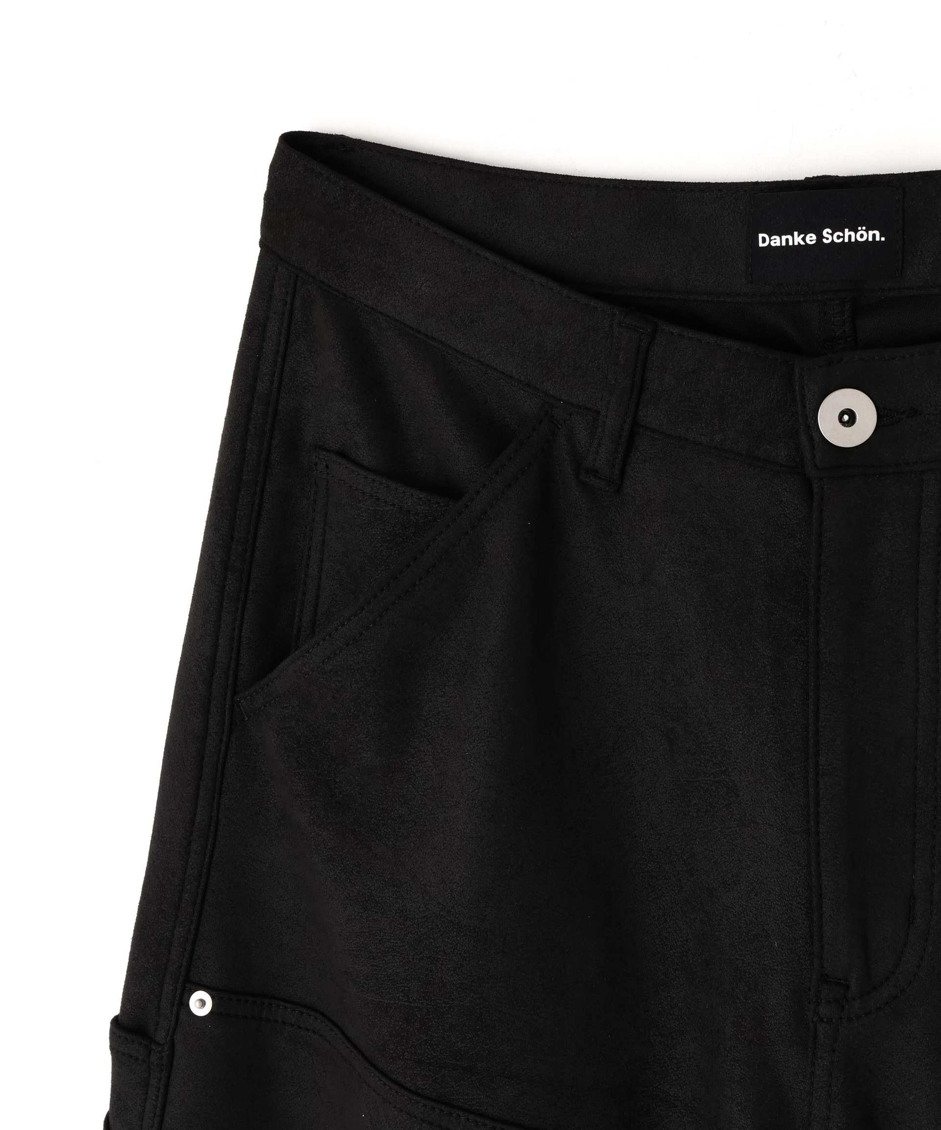 DankeSchon/ダンケシェーン/ECOSUEDO W-KNEE PANTS ブラック