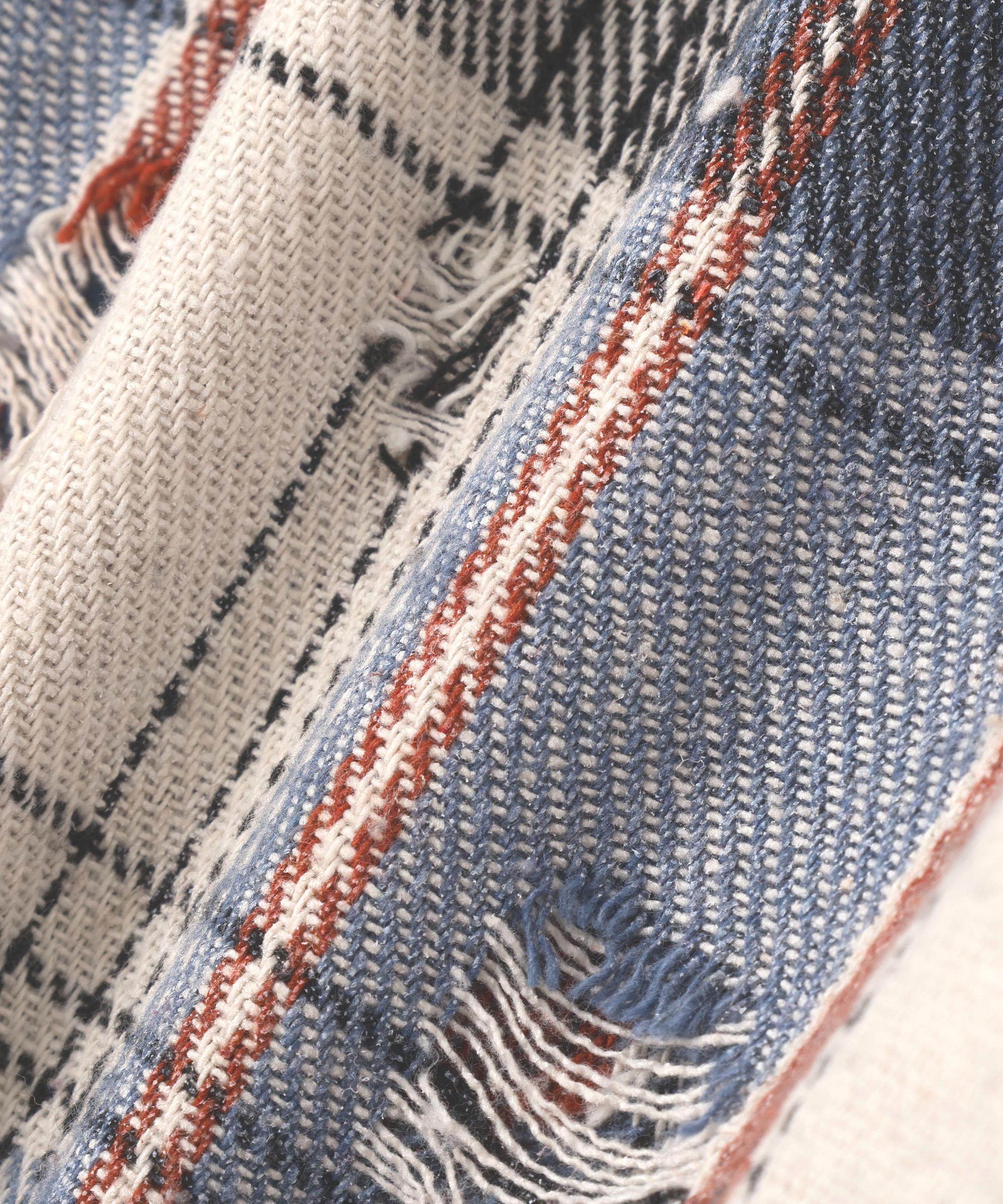 DankeSchon/ダンケシェーン/DAMAGE CAMO CHECK L/S SHIRTS ブルー