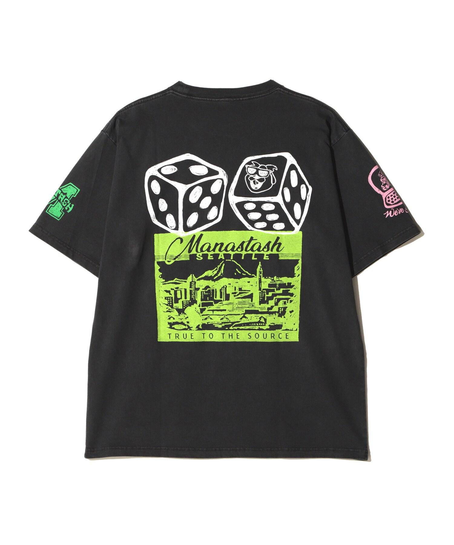 MANASTASH/マナスタッシュ/PUMICE TEE MIXED UP ブラック