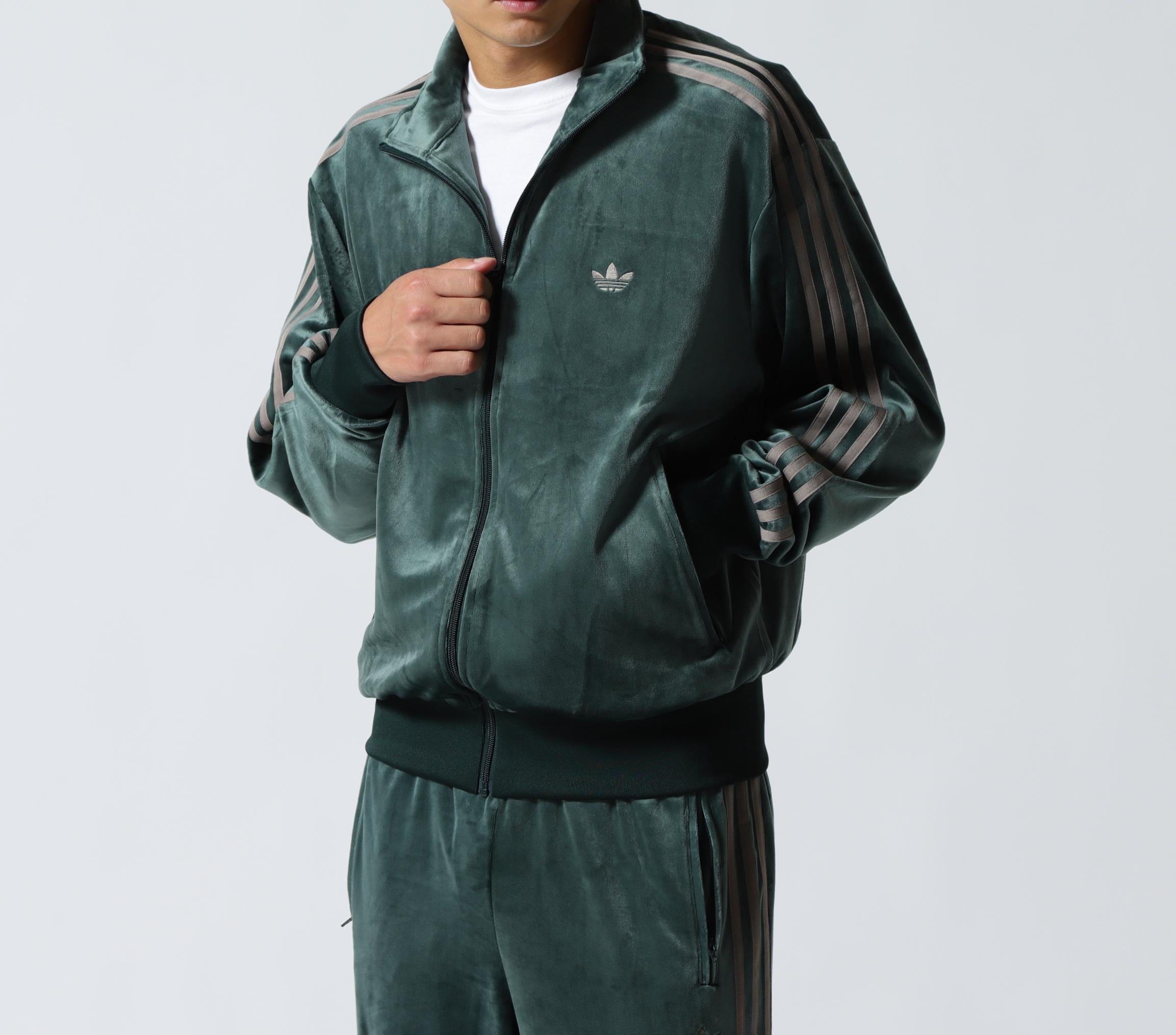 adidas<アディダスFR TT VELOU> / ファイヤーバード トラックトップ ベロア グリーン