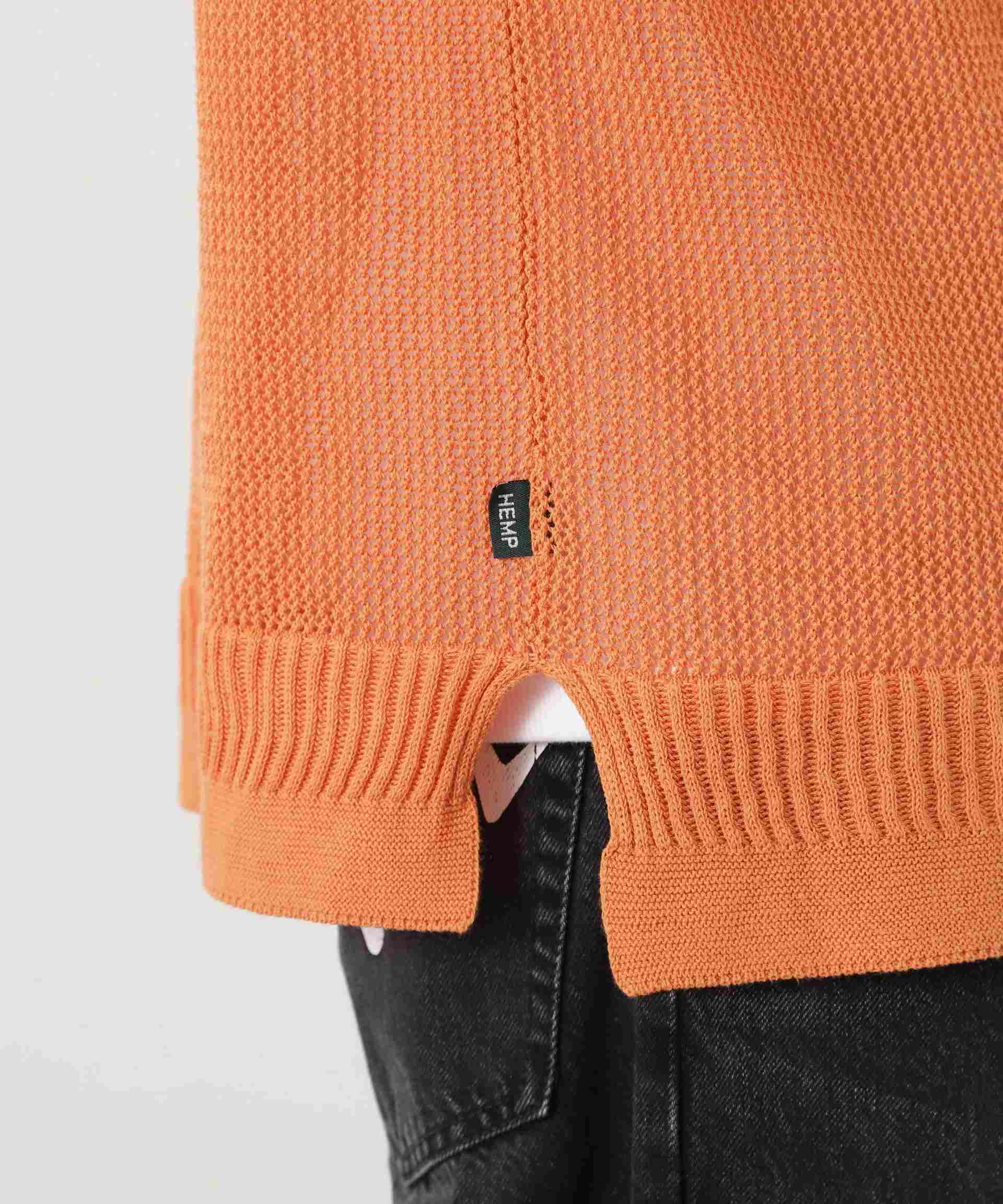 MANASTASH/マナスタッシュ/HEMP MESH SWEATE> オレンジ