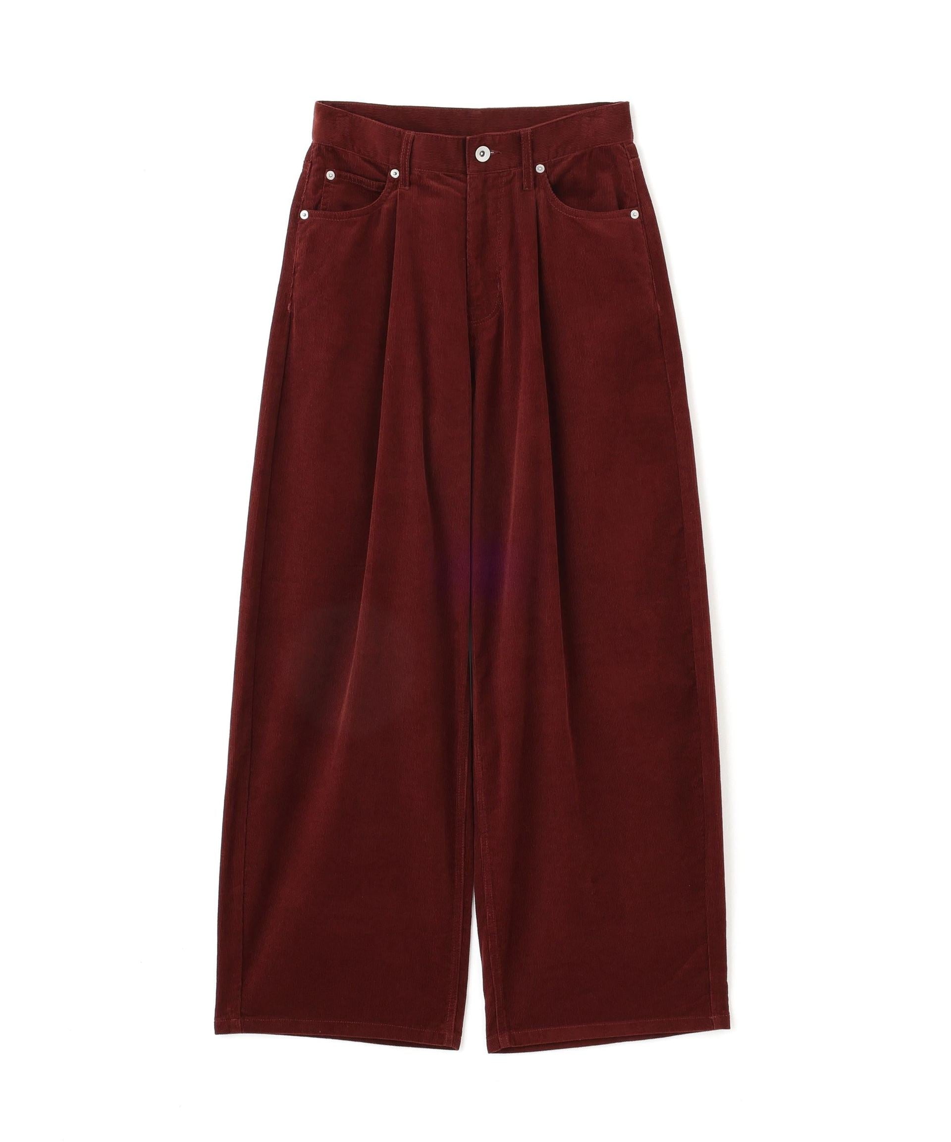 コーデュロイタックコクーンパンツ ボルドー