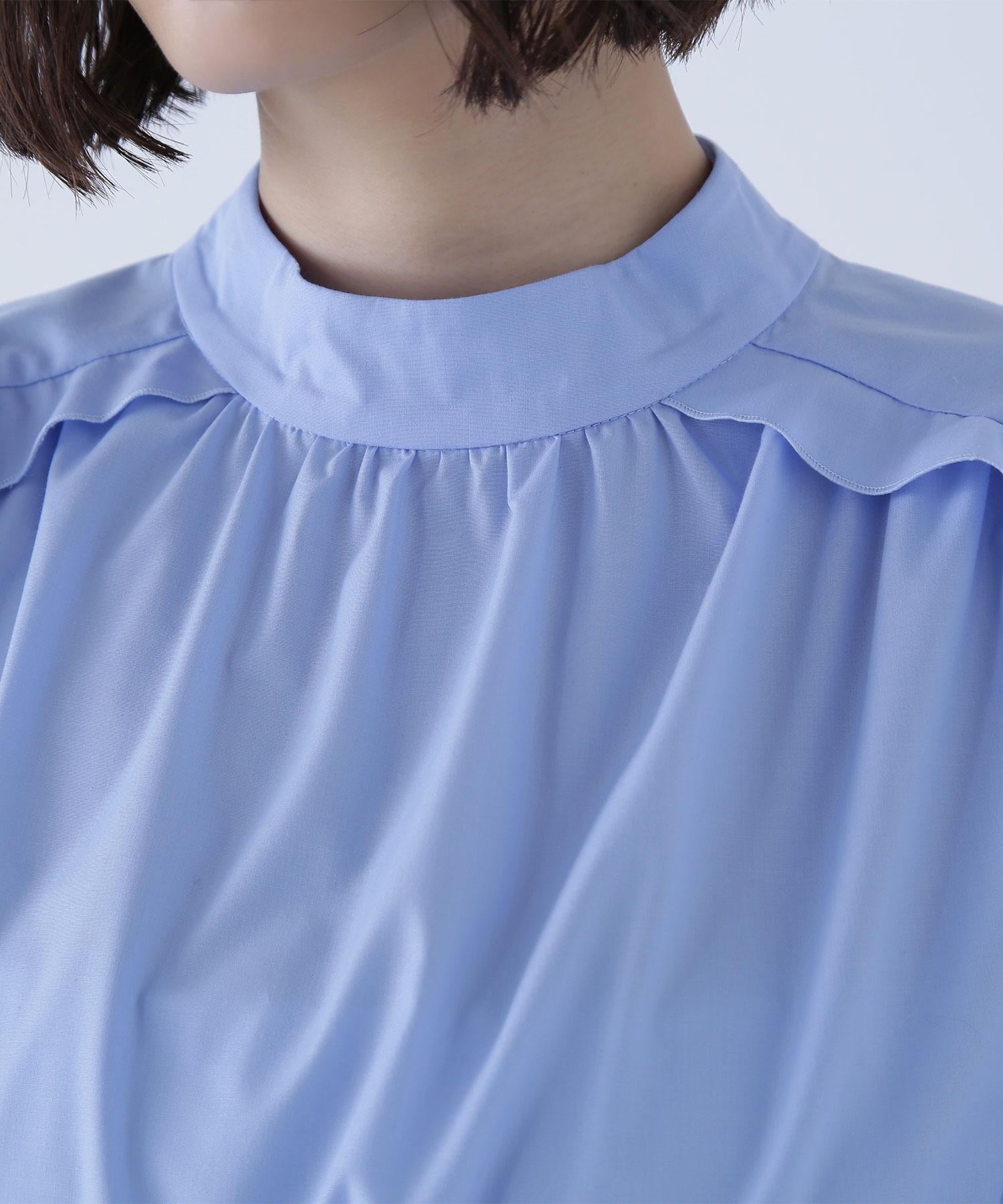 2wayボウタイギャザーワンピース ブルー