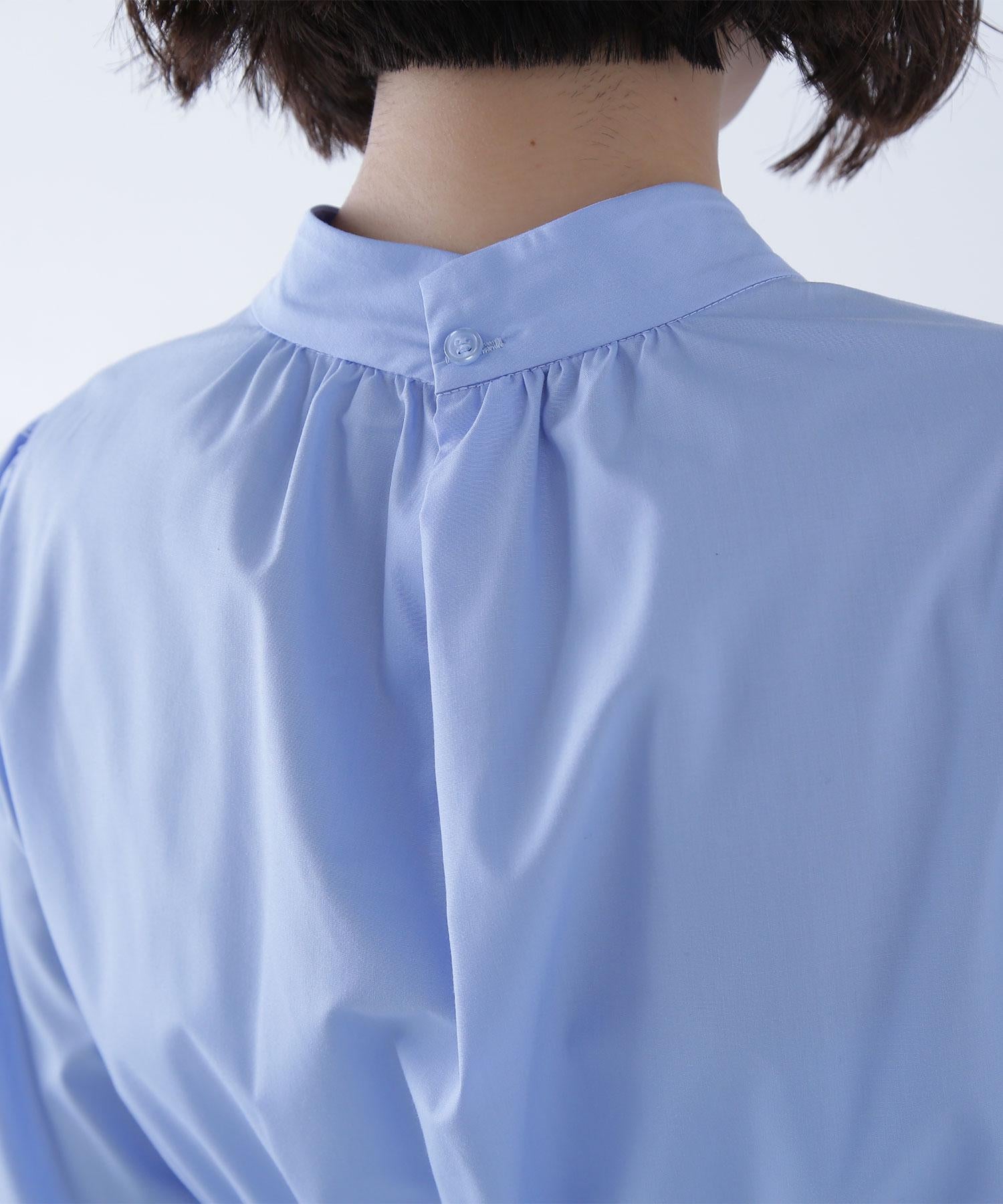 2wayボウタイギャザーワンピース ブルー