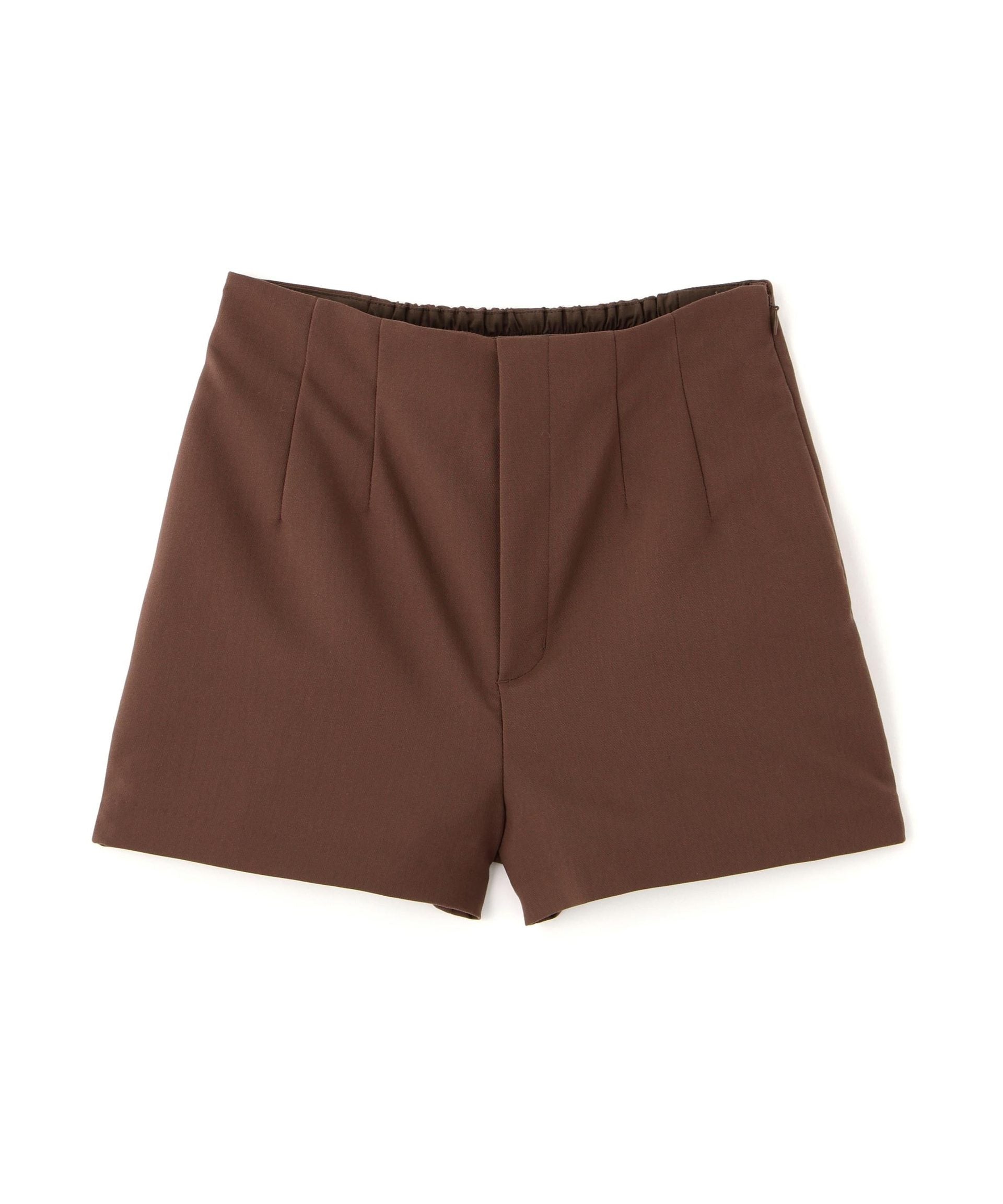 ハイウエストショートパンツ ブラウン