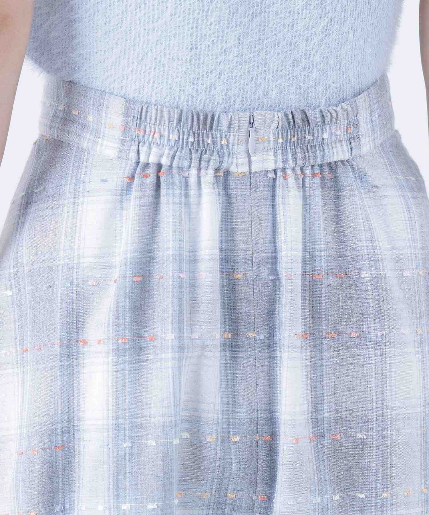 カラーヤーンチェックスカート グレーベース2