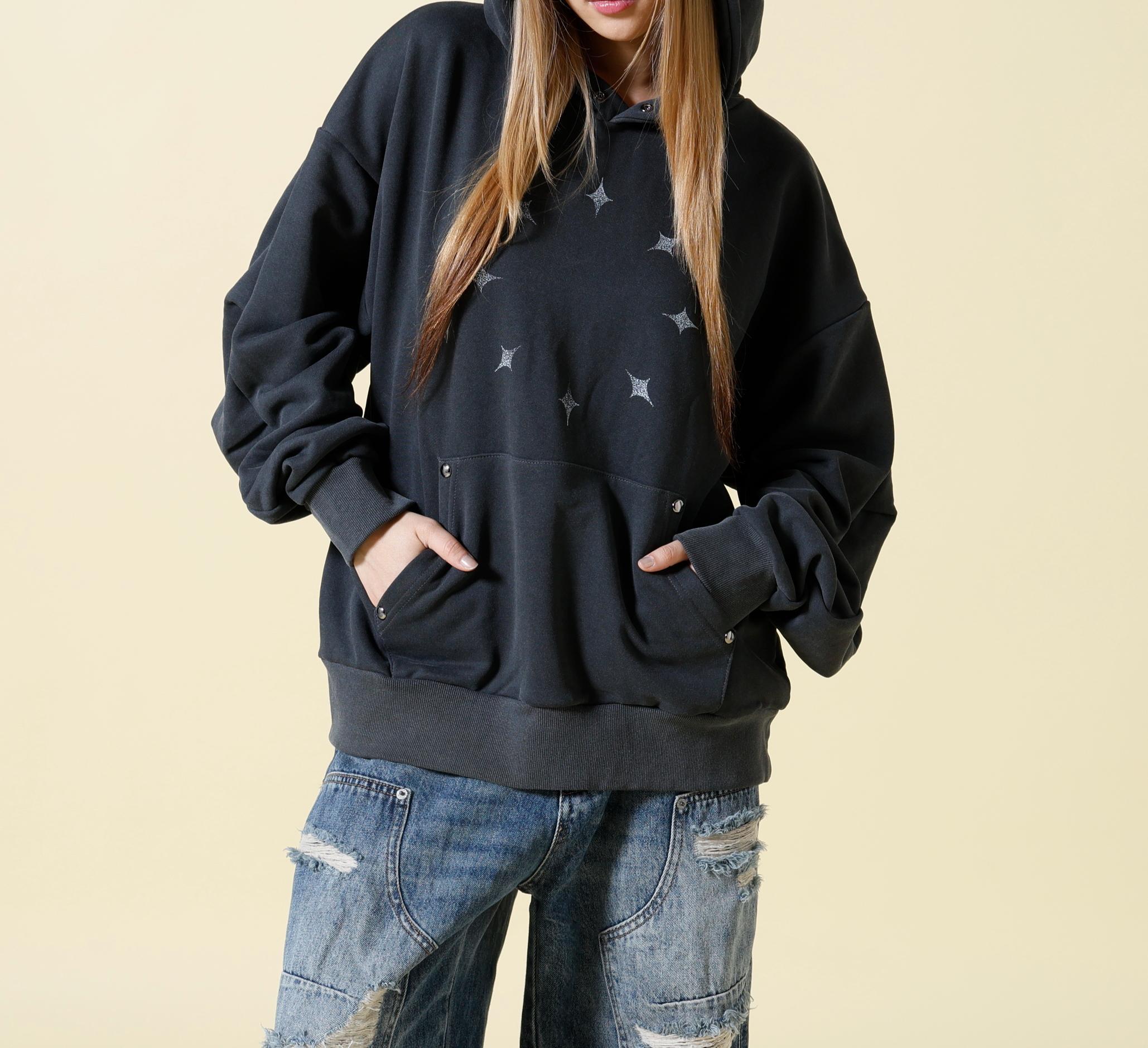 SIS/エスアイエス/circle star P/O Sweat ブラック