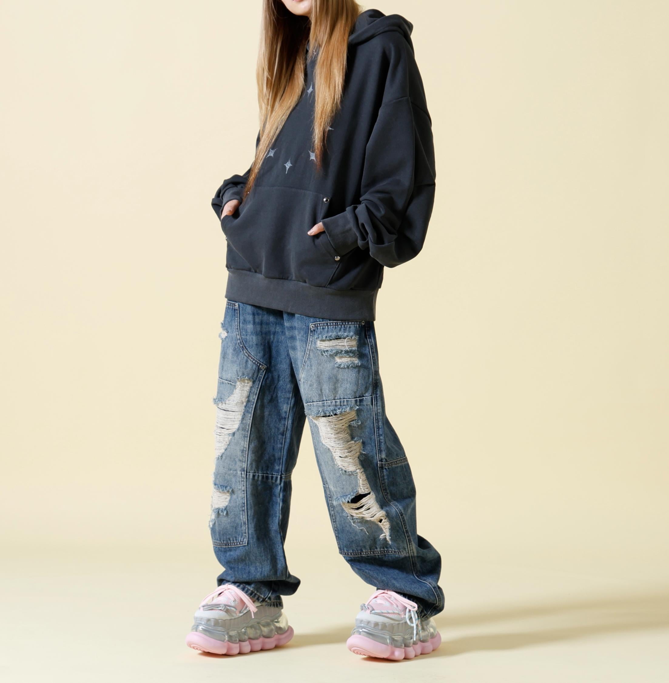 SIS/エスアイエス/circle star P/O Sweat ブラック