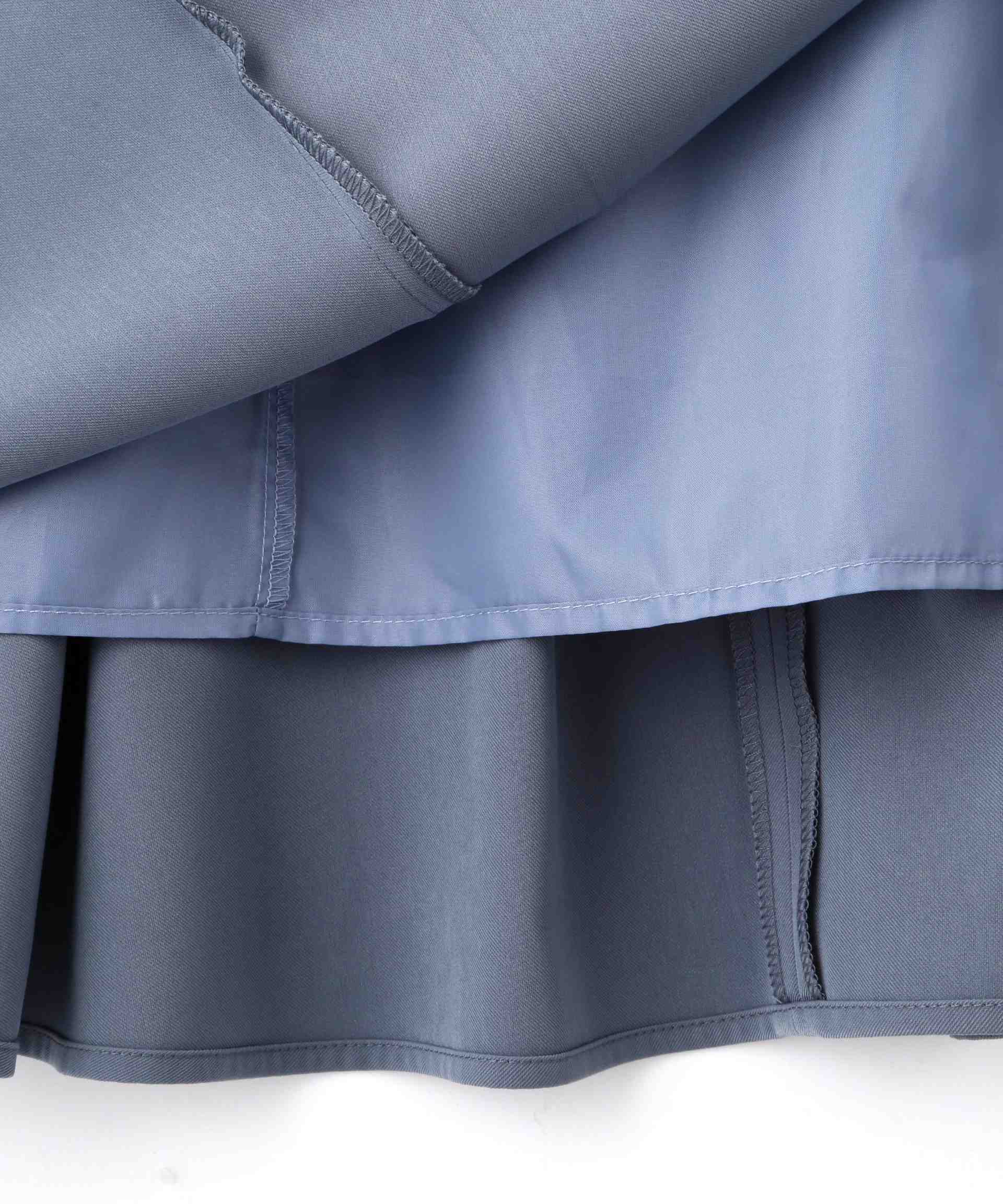 ビットベルト付きセミフレアースカート ブルー