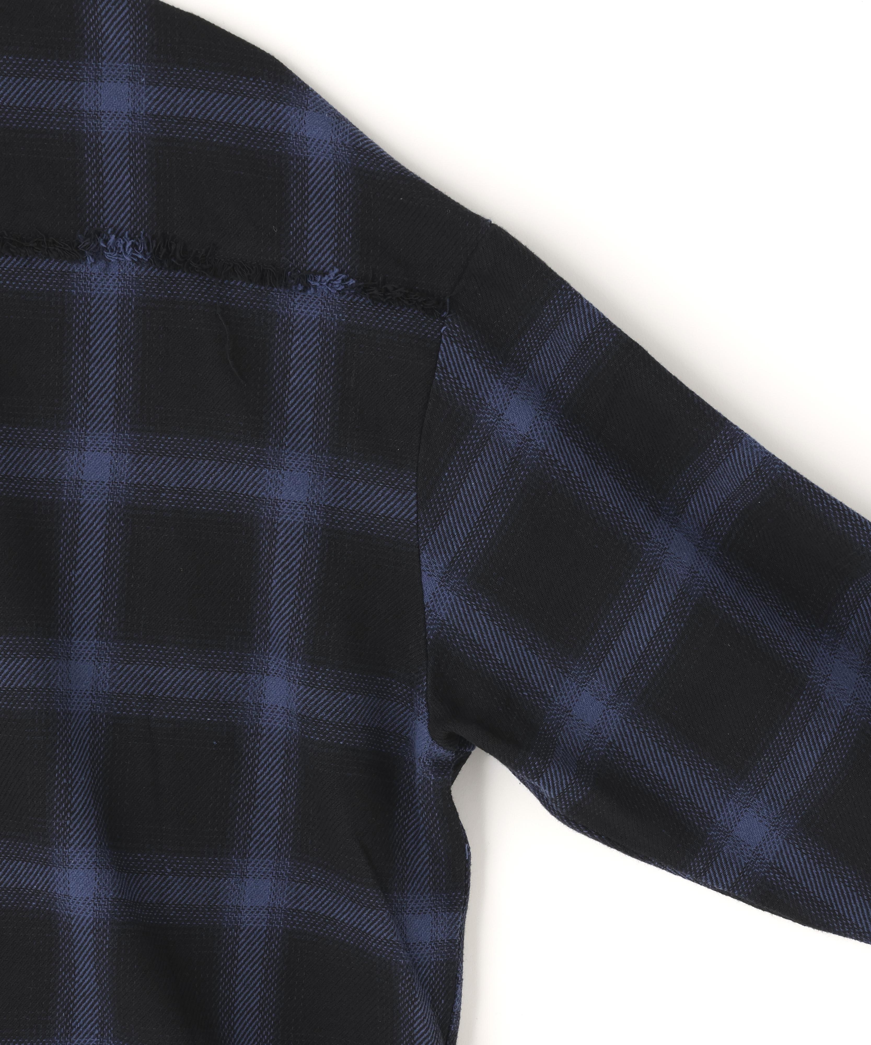DankeSchon/ダンケシェーン/FLANNEL DAMAGE SHIRTS OMBRE ブルー