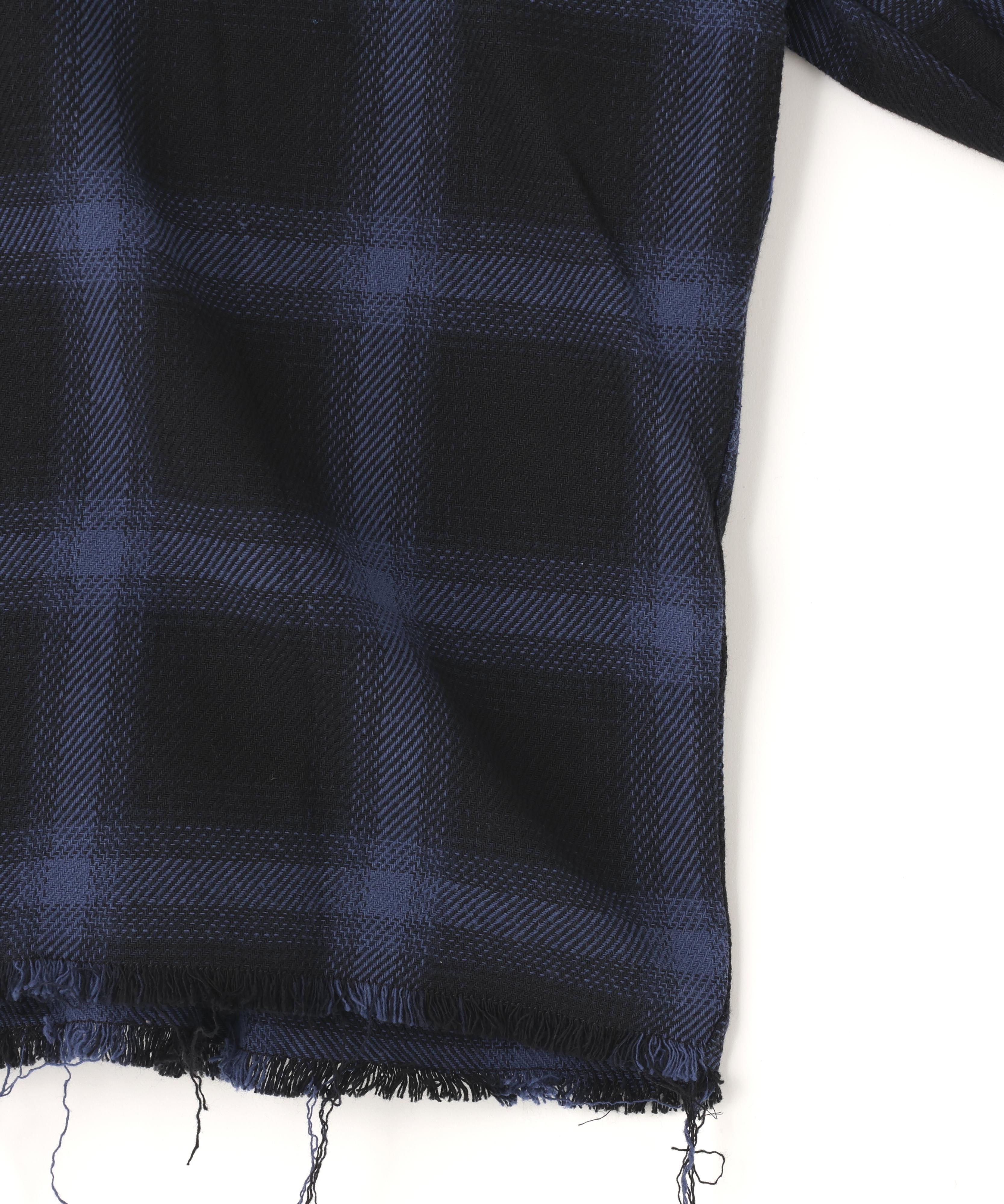 DankeSchon/ダンケシェーン/FLANNEL DAMAGE SHIRTS OMBRE ブルー