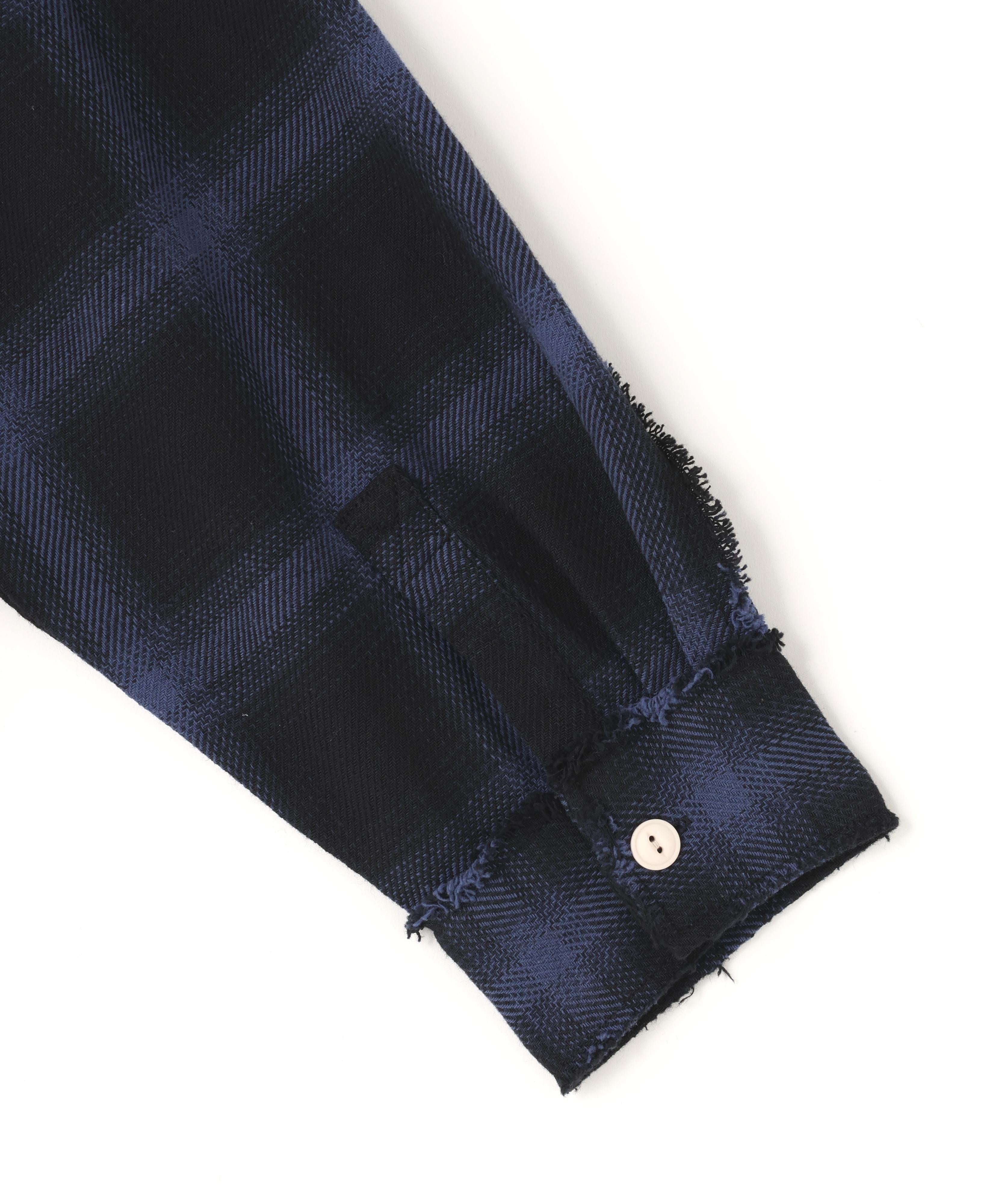 DankeSchon/ダンケシェーン/FLANNEL DAMAGE SHIRTS OMBRE ブルー