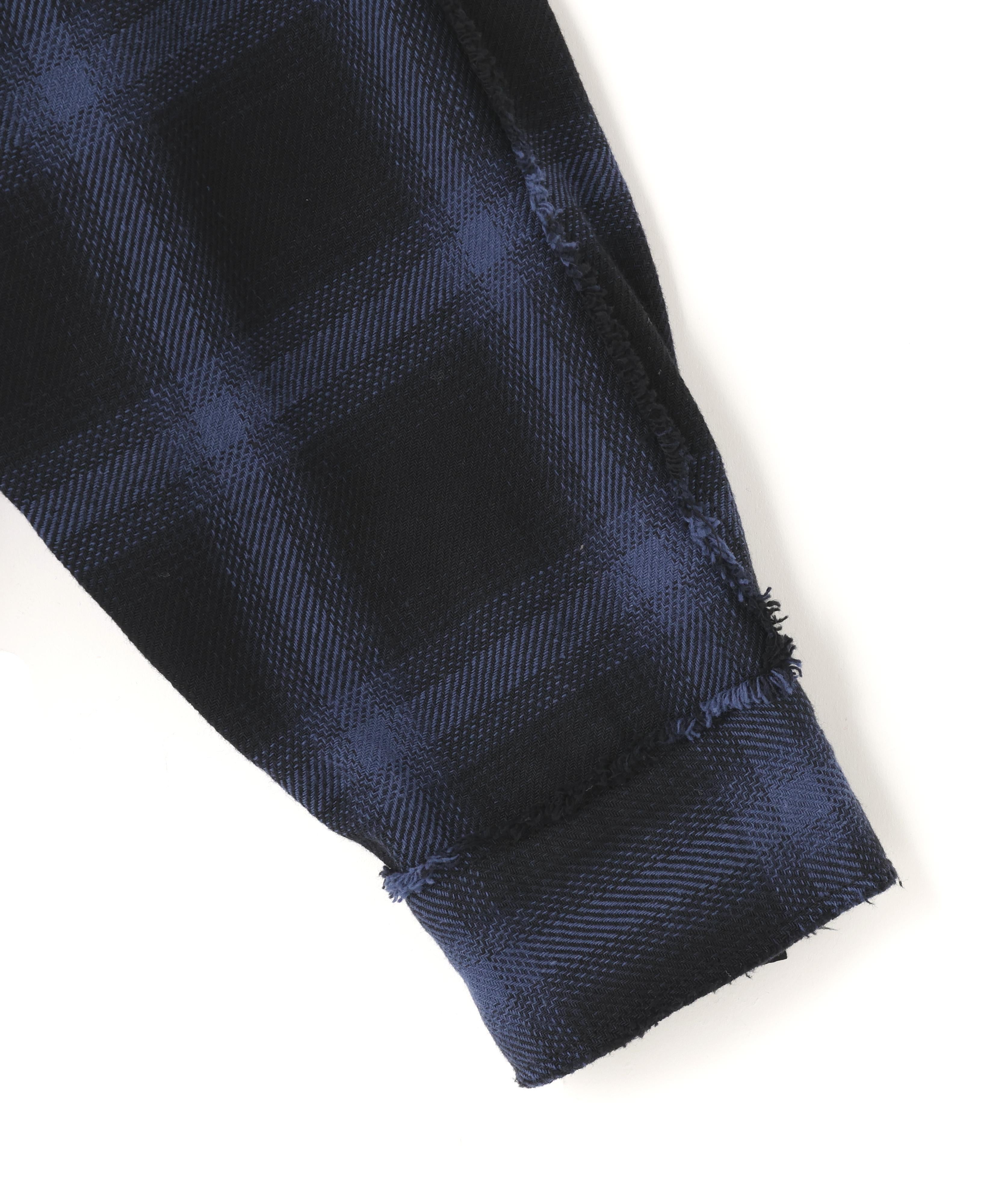 DankeSchon/ダンケシェーン/FLANNEL DAMAGE SHIRTS OMBRE ブルー