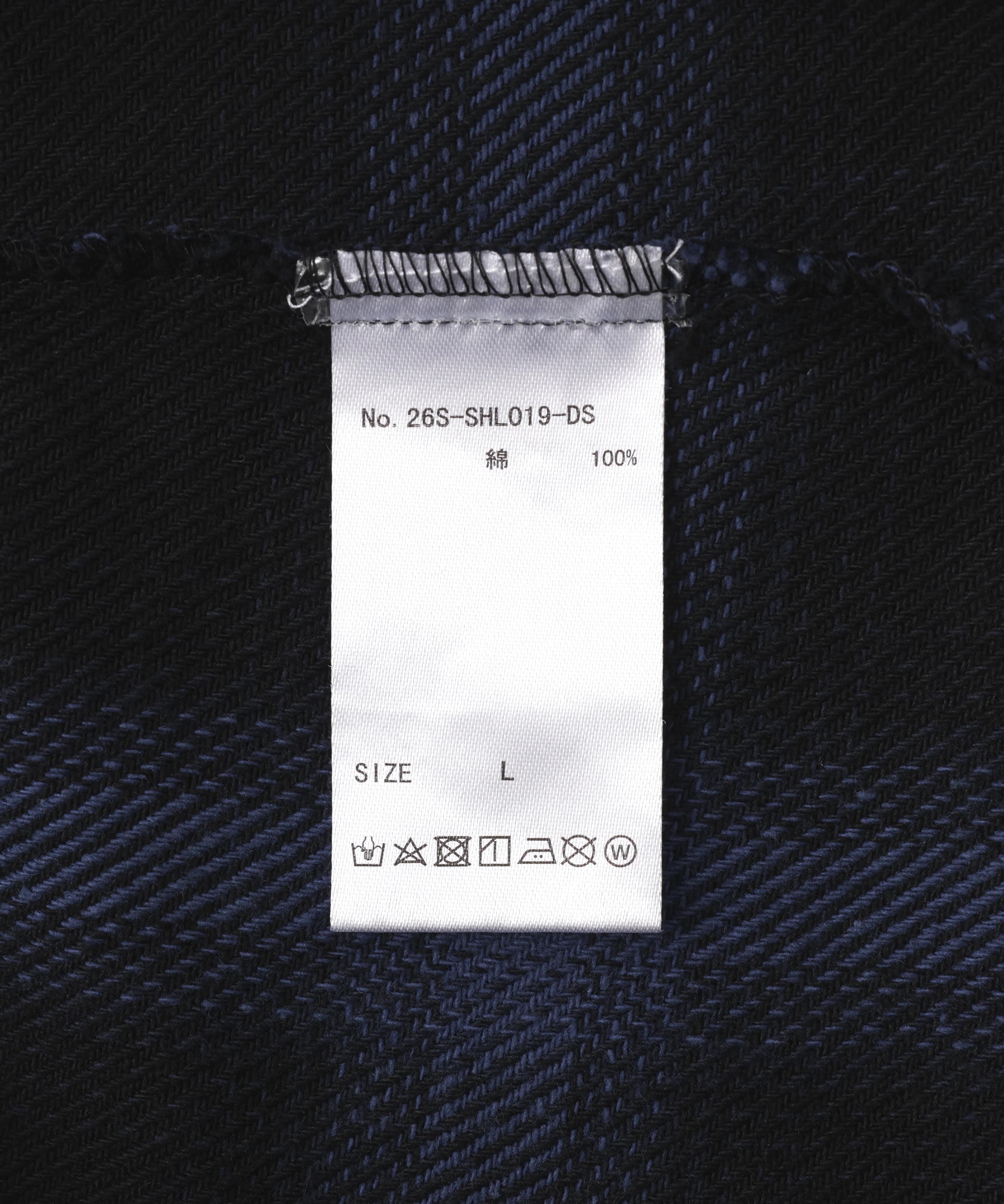 DankeSchon/ダンケシェーン/FLANNEL DAMAGE SHIRTS OMBRE ブルー